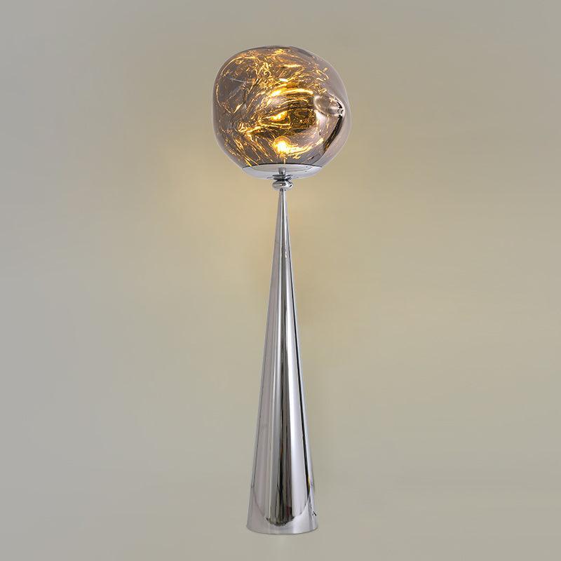 Cone Lava Floor Lamp - ∅ 17.7″ x H 61″ / Dia 45cm x H 155cm / Gold / AU plug