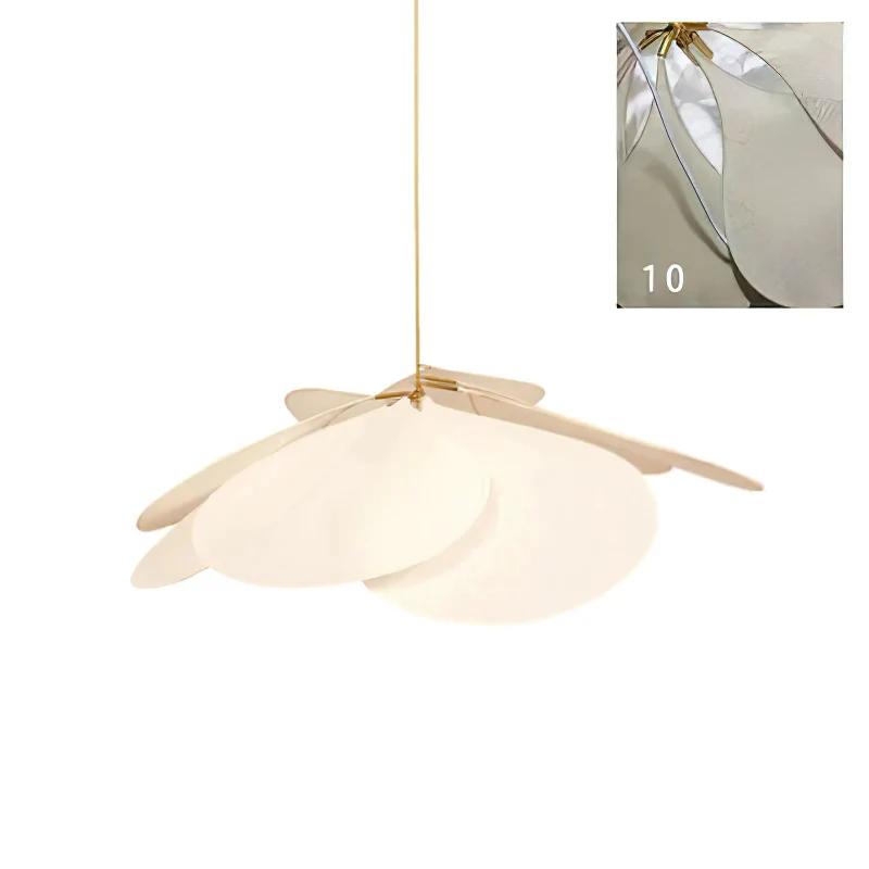 Подвесной светильник Precieuse Petals - ∅80см x 30см, винный красный, золотой, модель 11