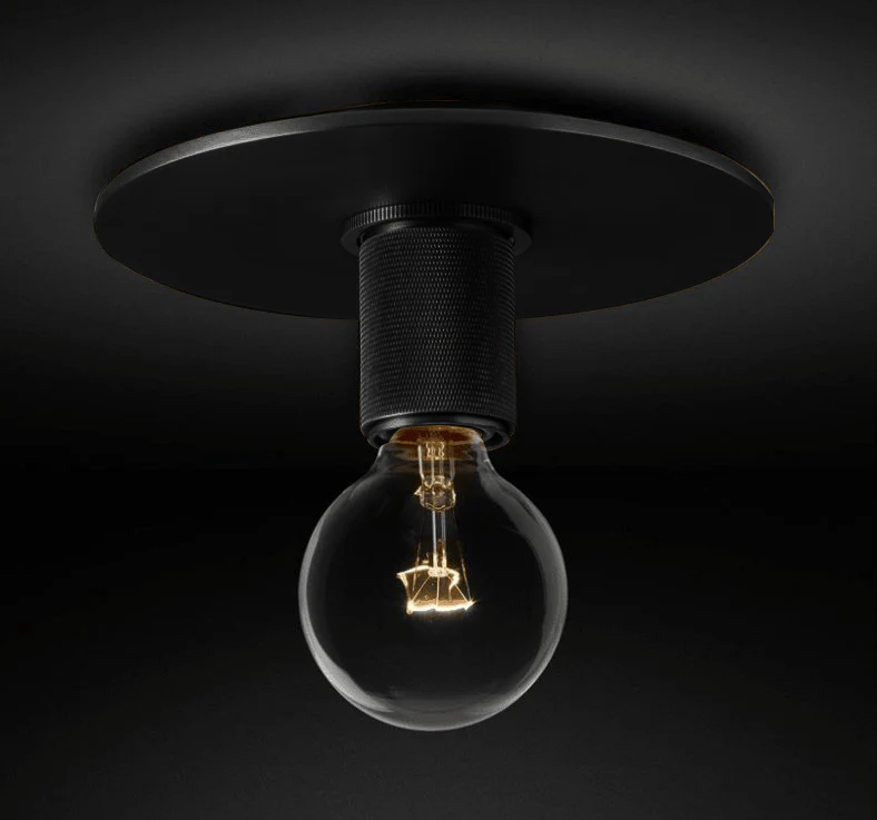 Потолочный светильник Simple Style Flush Mount - ∅12см x 18см, латунь