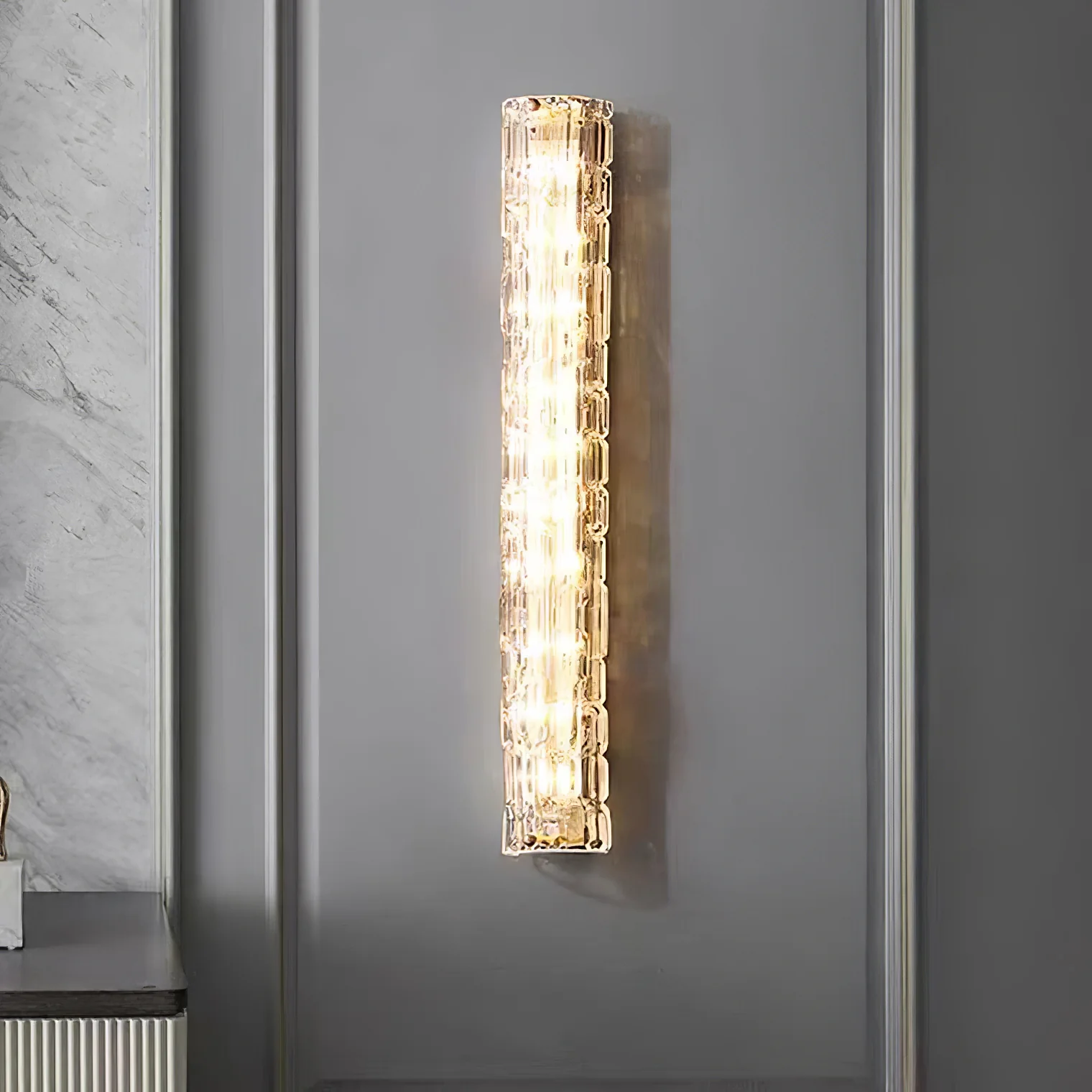 Fine Art Sconce - Dia 9cm x H 45cm Set of 2 / Gold / Warm Light