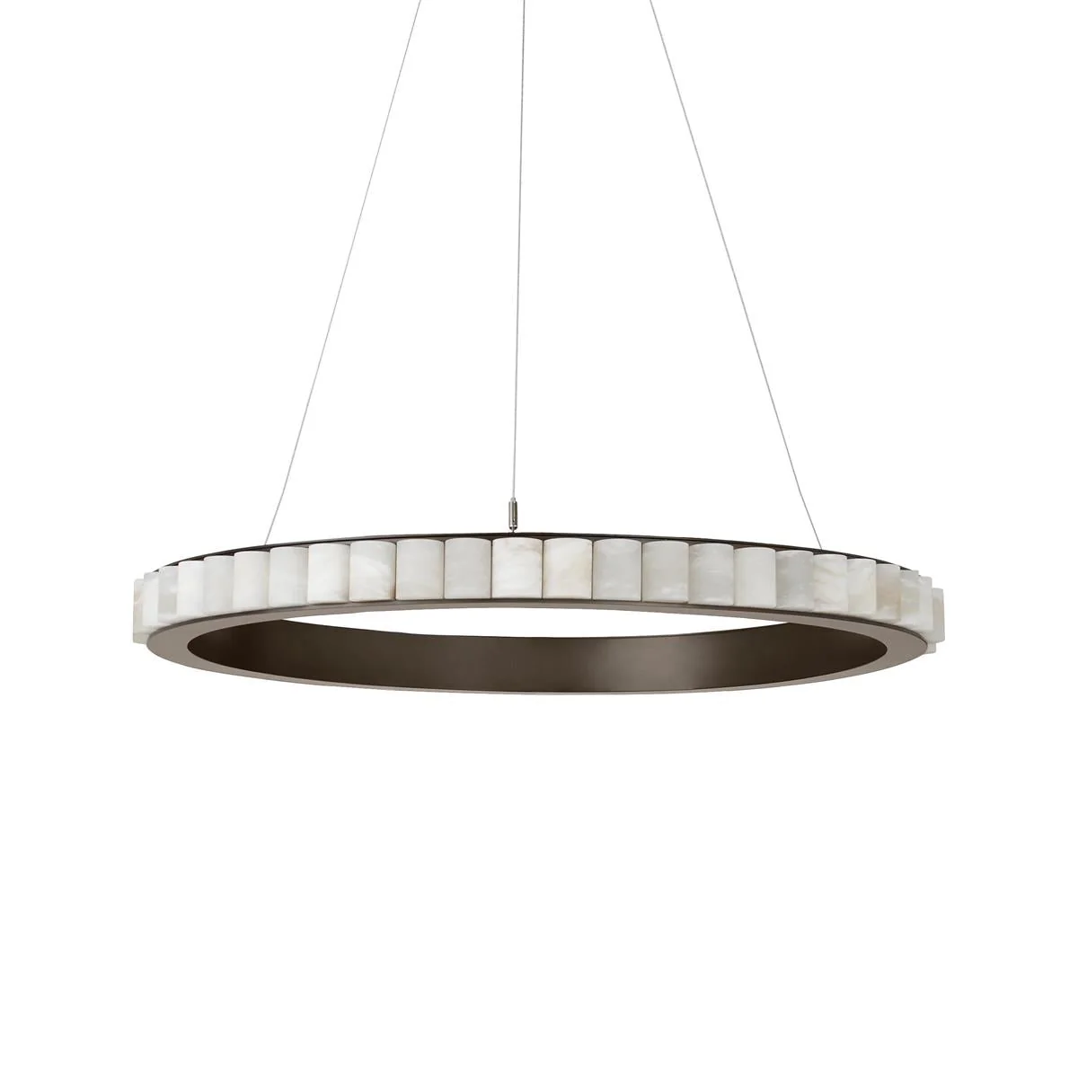 Люстра Alabaster Avalon Halo - ∅60см x 8см, черный, теплый свет