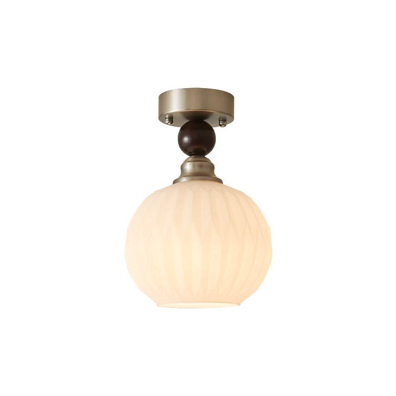 Потолочный светильник Pearl Sphere - модель B ∅40см x 10см, никель, белый