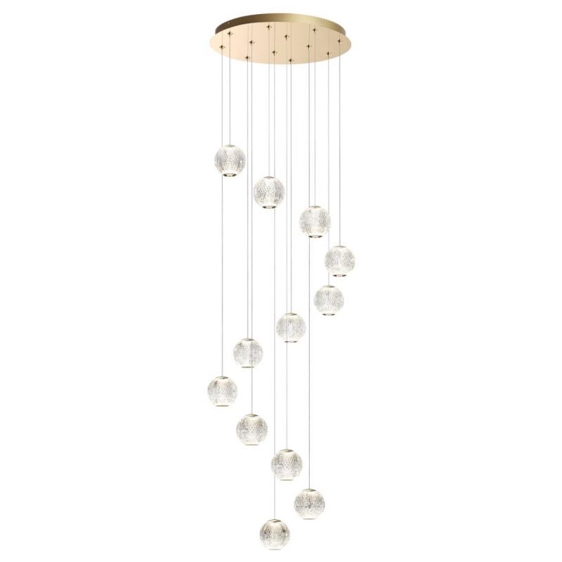 Люстра Odeon Light золотой/металл/акрил LED 56W 4000K 4651лм CRYSTAL 5008/56L