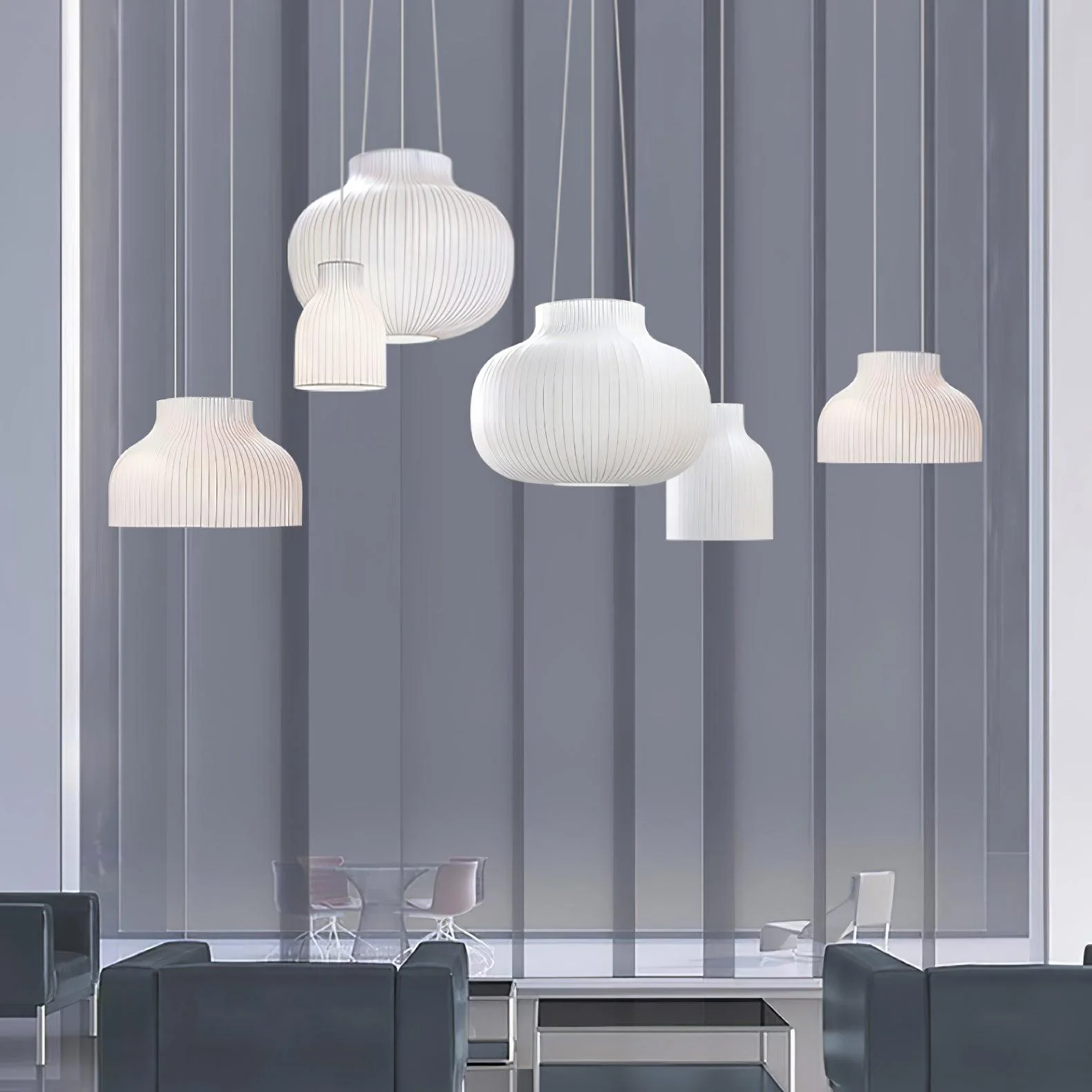 Подвесной светильник Serica Trio Silk Collection - модель D ∅80см x 61см