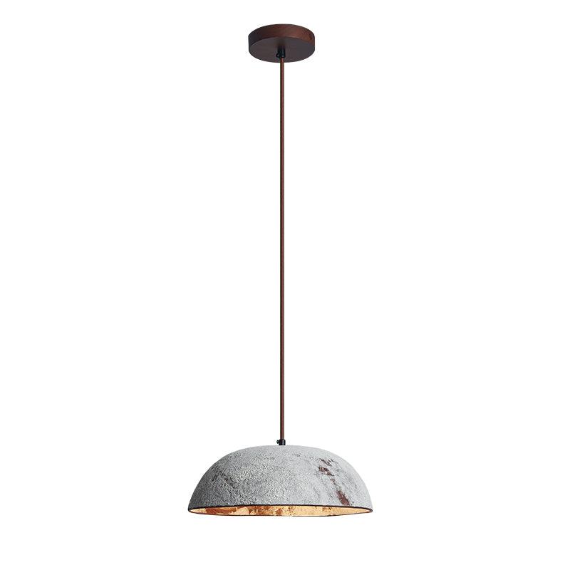 Подвесной светильник Half Dome Vintage Ceramic - ∅31см x 28см, черная керамика, темное дерево