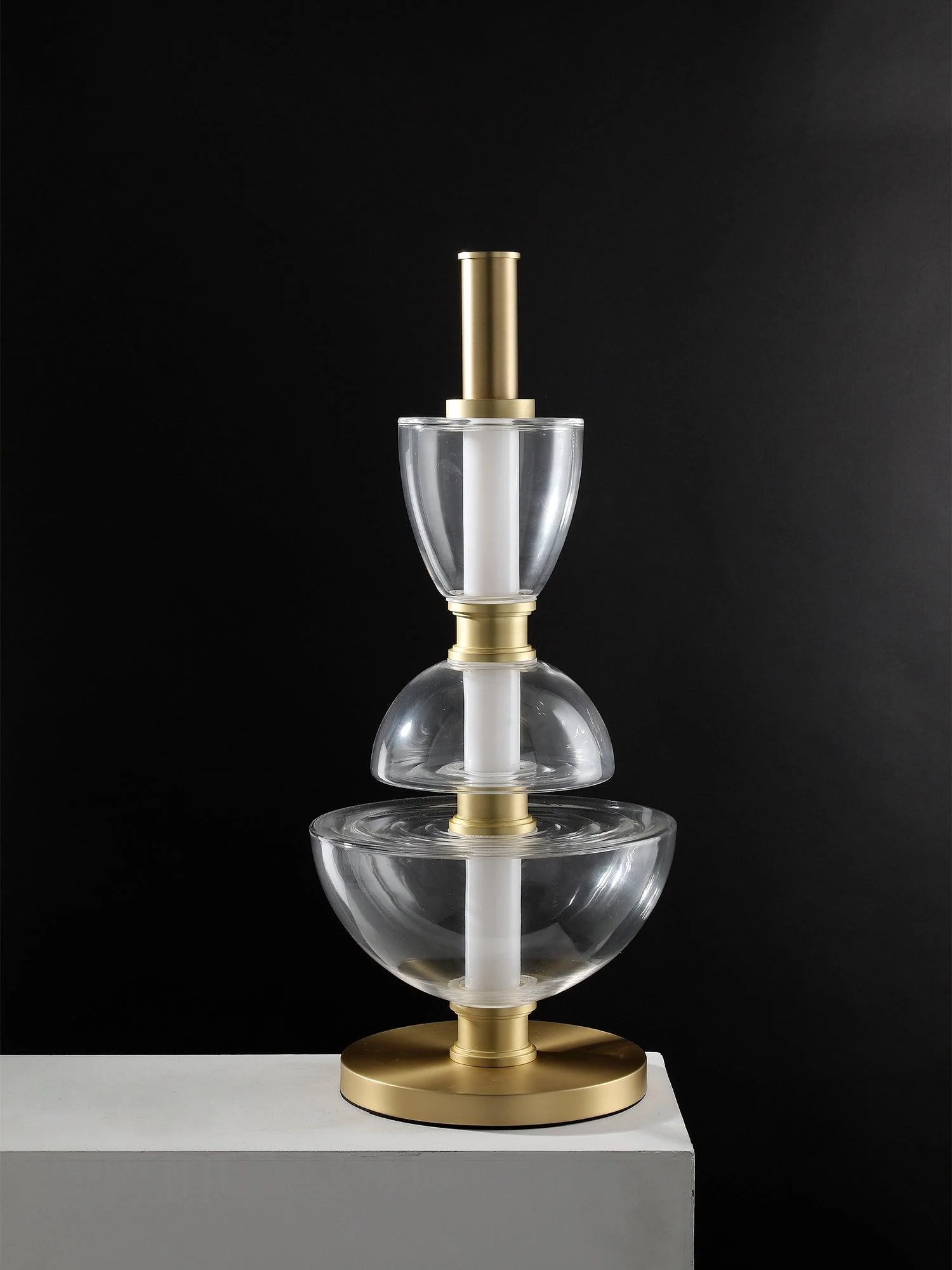 Symbol Table Light - ∅ 7.9″ x H 19.7″ / Dia 20cm x H 50cm / Gold + Amber / AU plug