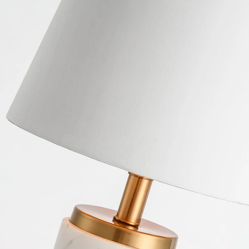 Joan Marble Table Lamp - ∅ 11″ x H 20.8″/ Dia 28cm x H 53cm / Black Marble / UK plug