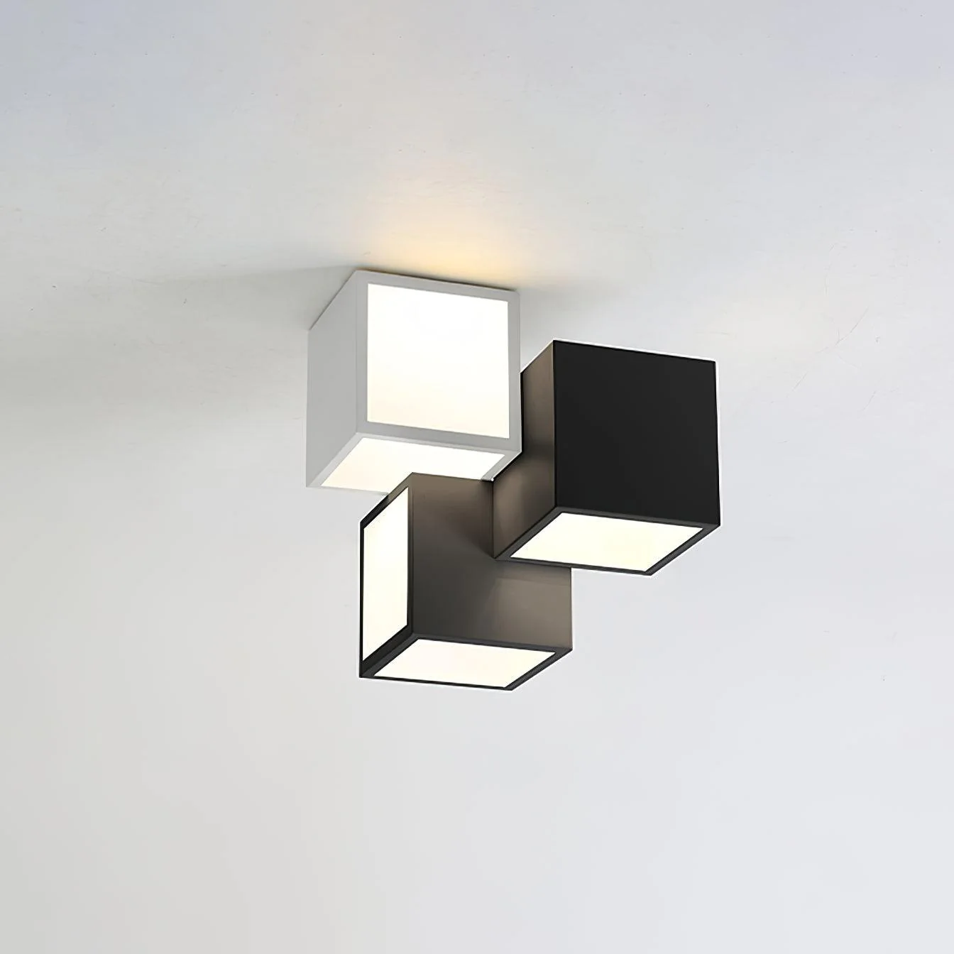 Потолочный светильник Geometric - ∅30см x 30см, черный, теплый свет