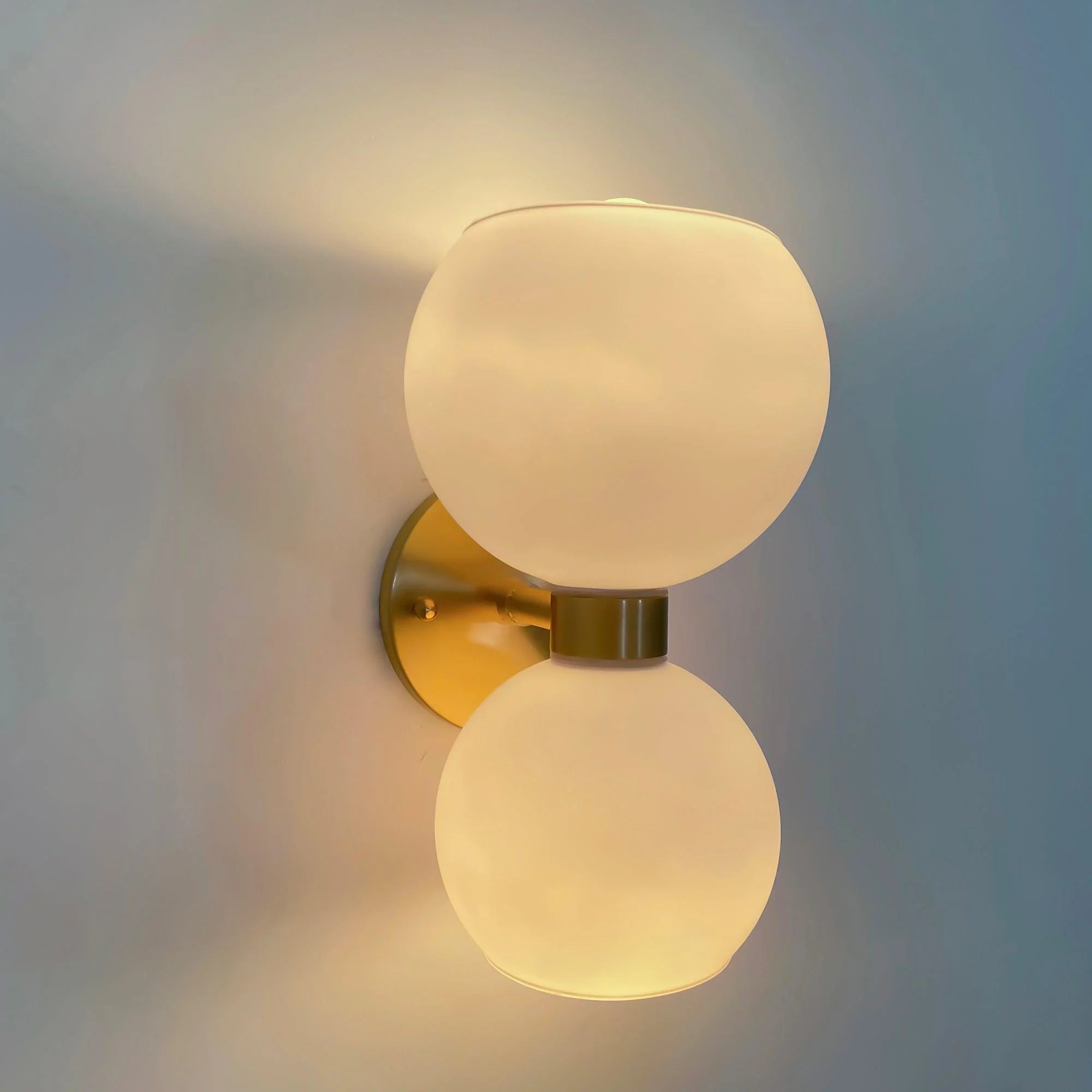 Round Pearl Sconce - Set of 2 / Brass / Smoke grey