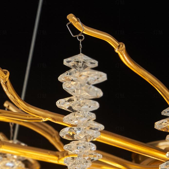 Люстра Albero Crystal - 14 подвесов ∅100см x 40см, золотой, стекло