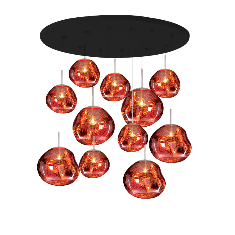 Подвесной светильник Multi Lava Round - 20 плафонов ∅100см, серебряный