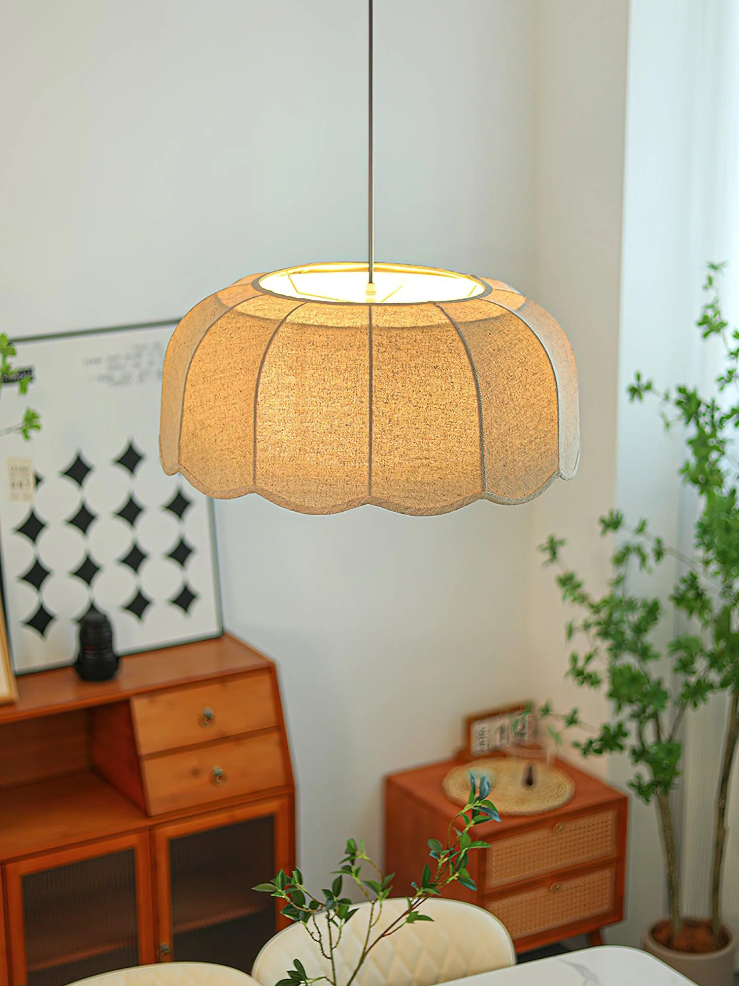 Подвесной светильник Banana Leaf - ∅55см x 25см, бежевый