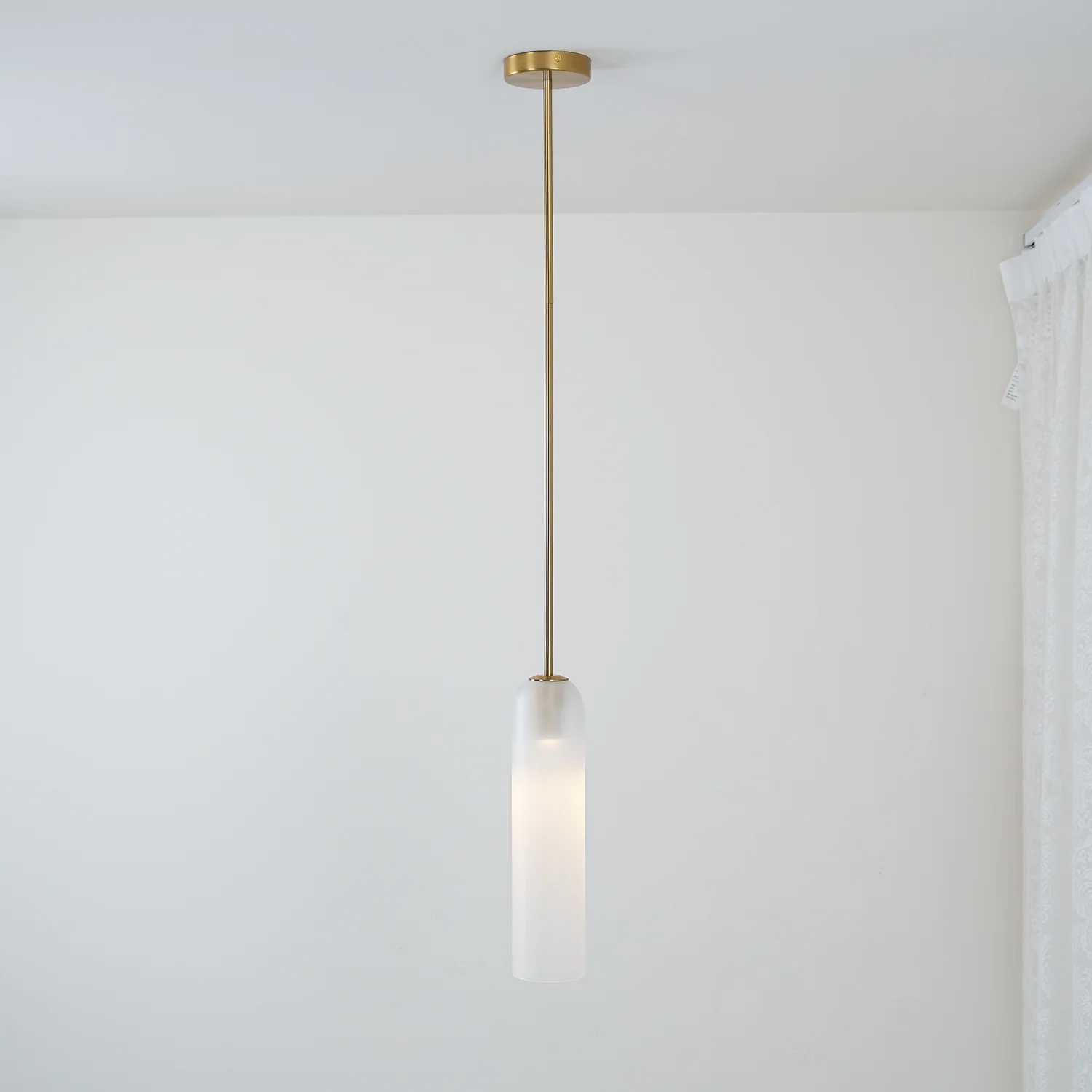 Подвесной светильник Long Tube Glass - ∅10см x 120см, золотой, прозрачный