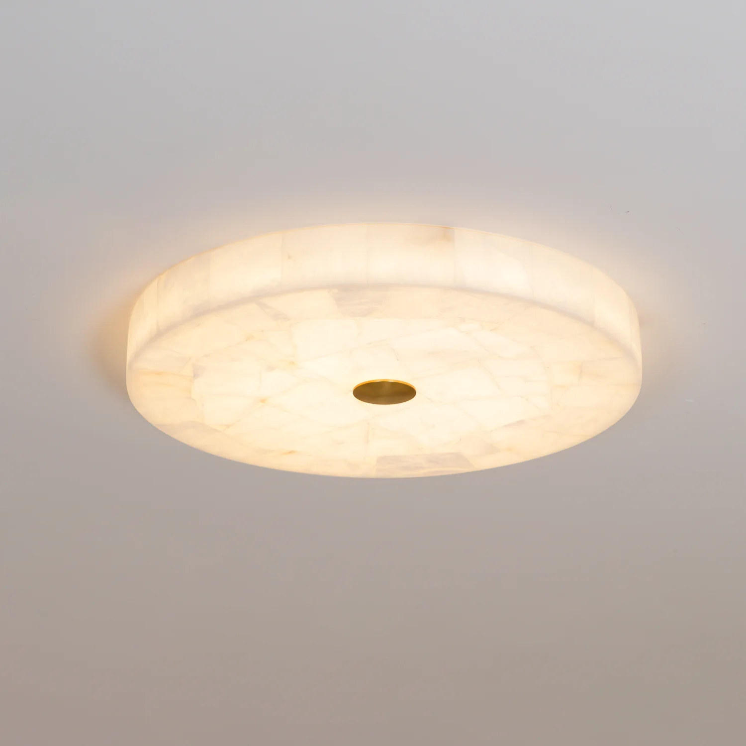 Потолочный светильник Round Alabaster - ∅60см x 5см, белый, золотой, холодный свет