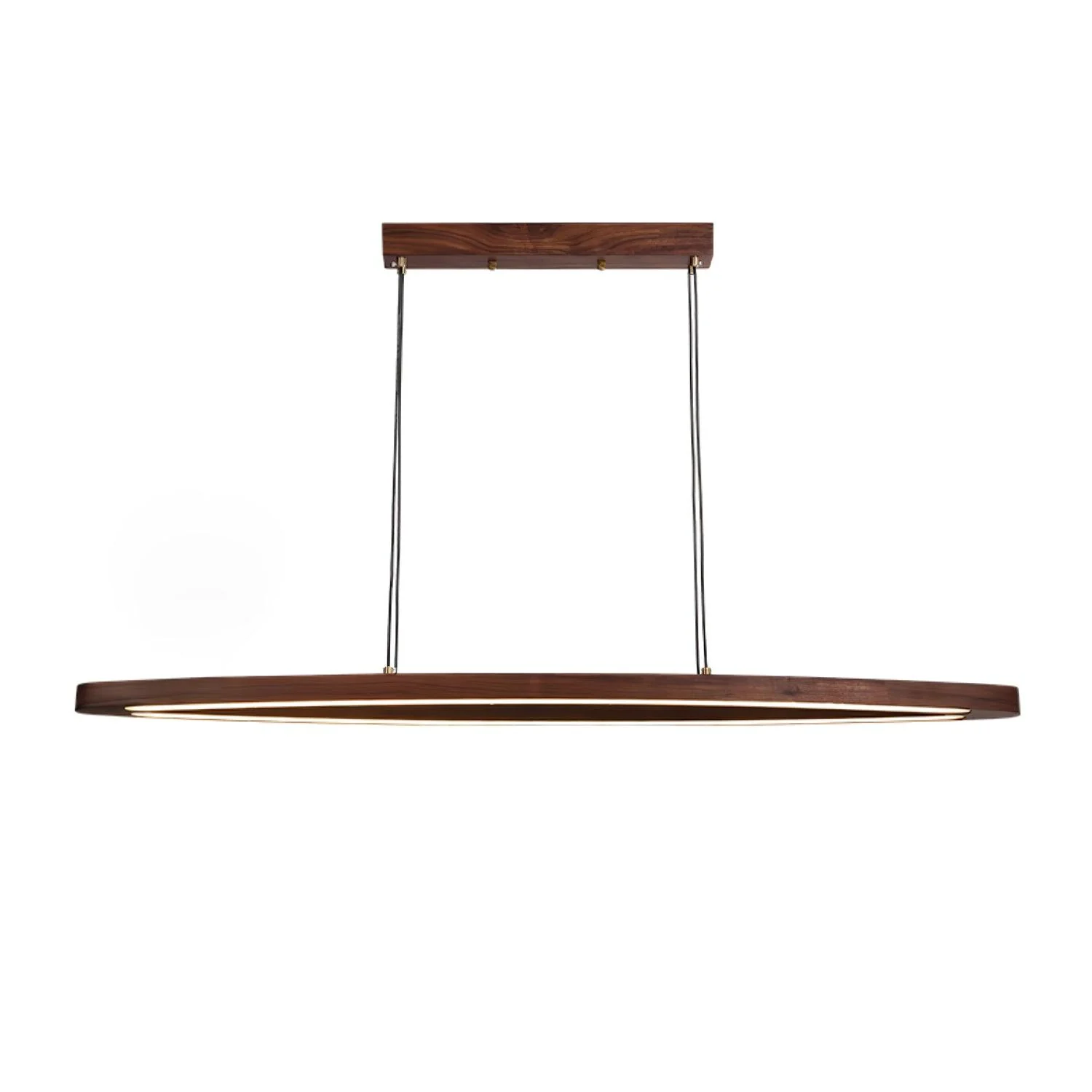Подвесной светильник Walnut Arc Linear - 90см x 15см x 150см, орех, теплый свет