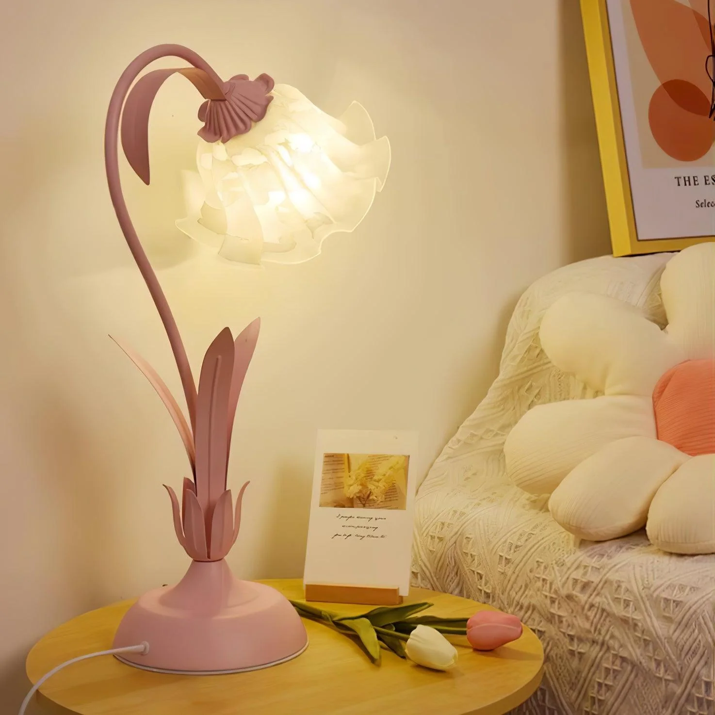 Настольный светильник Lily of the Valley - ∅30см x 50см, белый, белый
