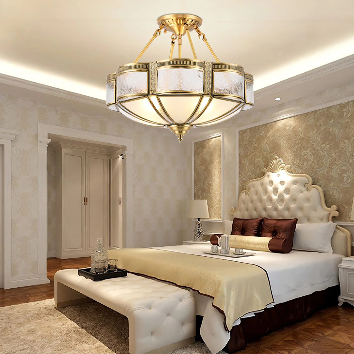 Потолочный светильник Floral Brass - модель B ∅60см x 17см, латунь