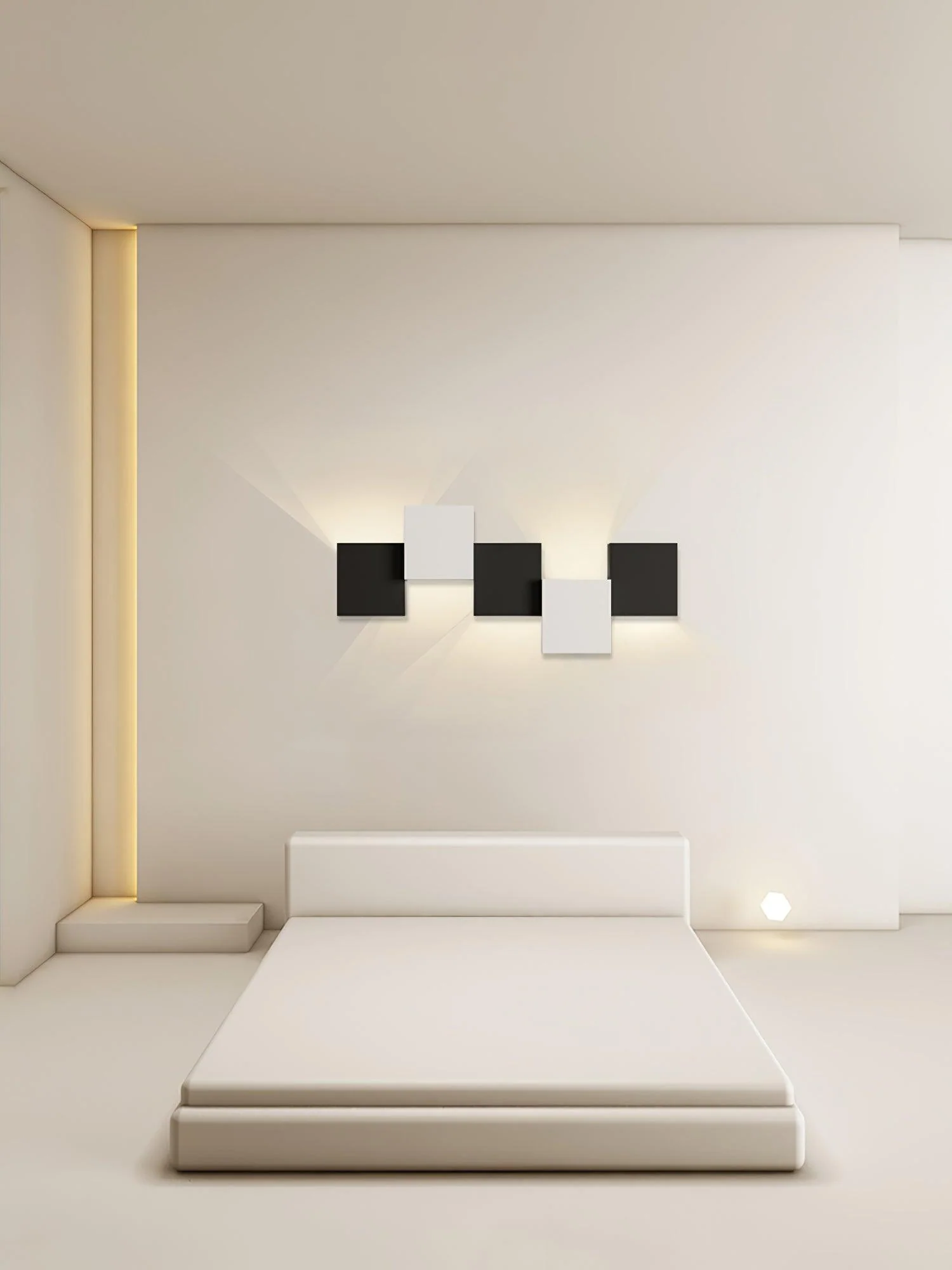 Piano Key Wall Light - ∅ 11″ x H 8.9″ / Dia 28cm x H 22.5cm Set of 2 / Black & White / Three-Color Changing Light