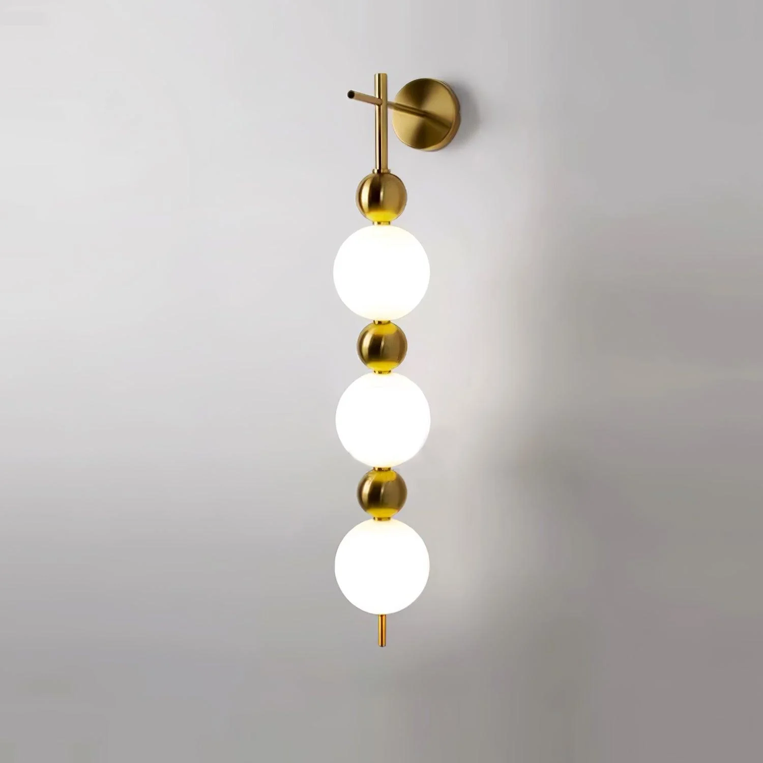 Candied Haws String Wall Lamp - ∅ 10.2″ x H 32.3″ / ∅ 15cm x H 82cm Set of 2 / Gold & White / Warm Light