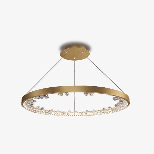 Люстра Luxury Circle Crystal - ∅80см x 4см, золотой, теплый свет