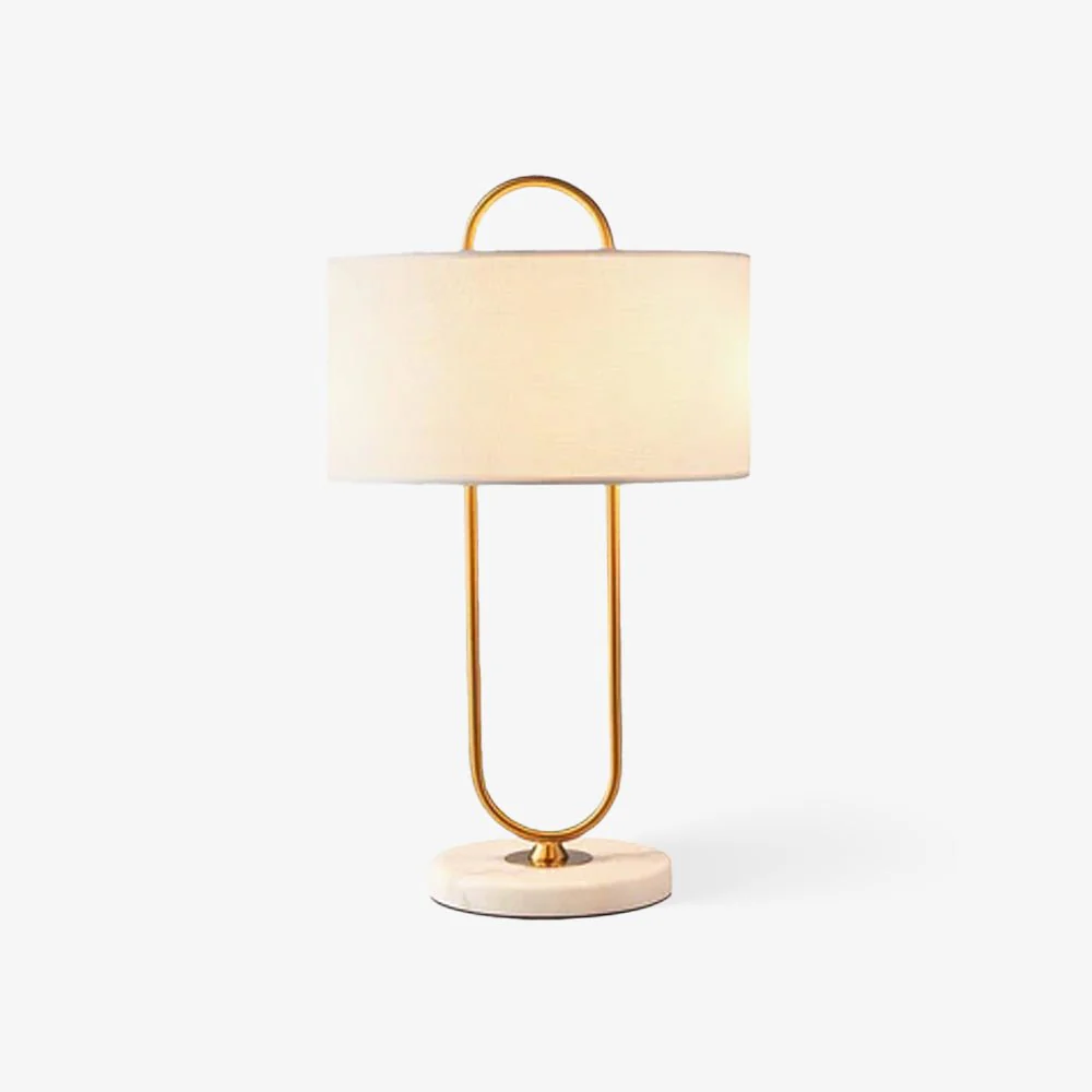 Warner Table Lamp - ∅ 13″ x H 22.8″ /  Dia 33cm x H 58cm / Gold & White / AU plug