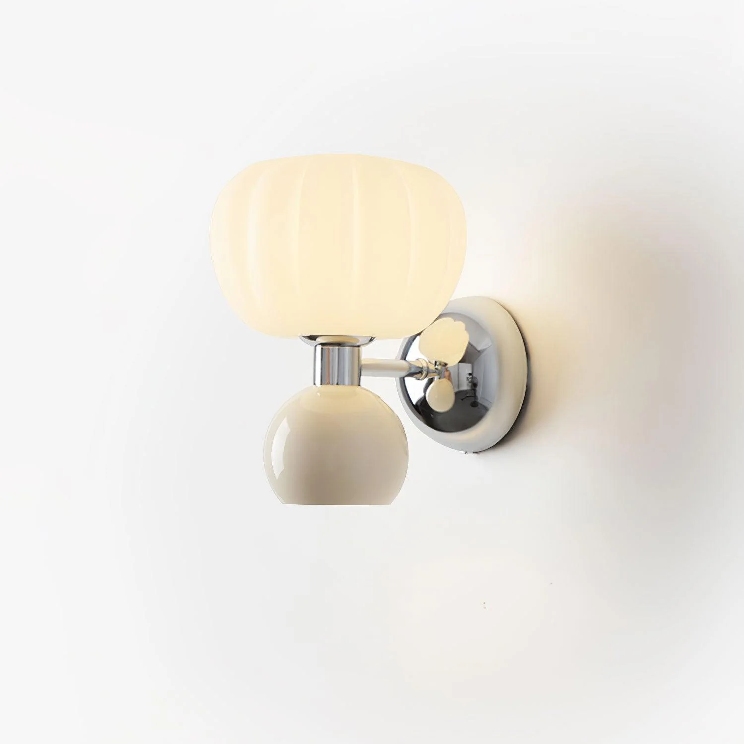 Moderno Cream Sconce - Set of 2 / Chrome & Green