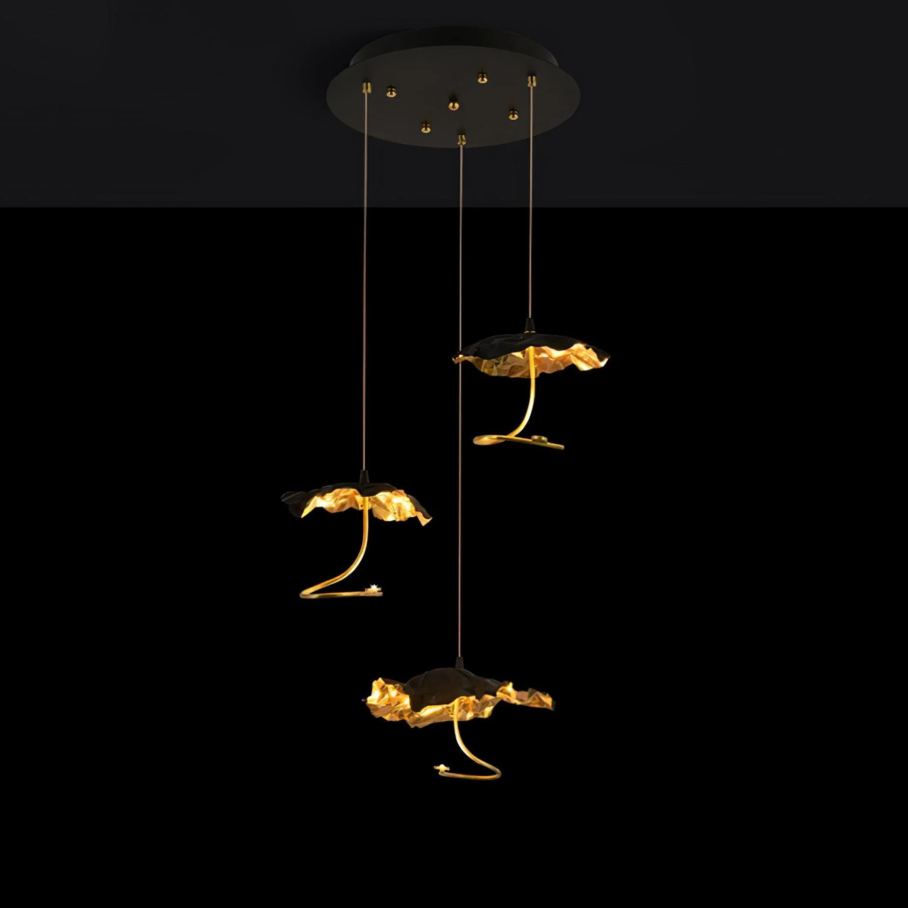 Люстра Brass Aviary Constellation - 1 подвес ∅25см х 15см, латунь, черный, теплый свет