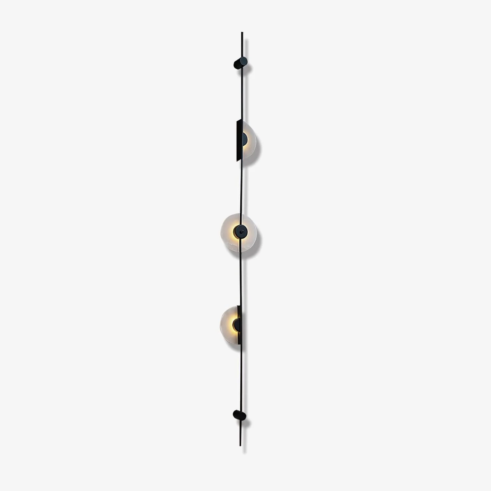 Alabaster Vertical Wall Sconce - Model A Gold ∅ 7.9″ x H 49.6″ Set of 2 / Warm Light