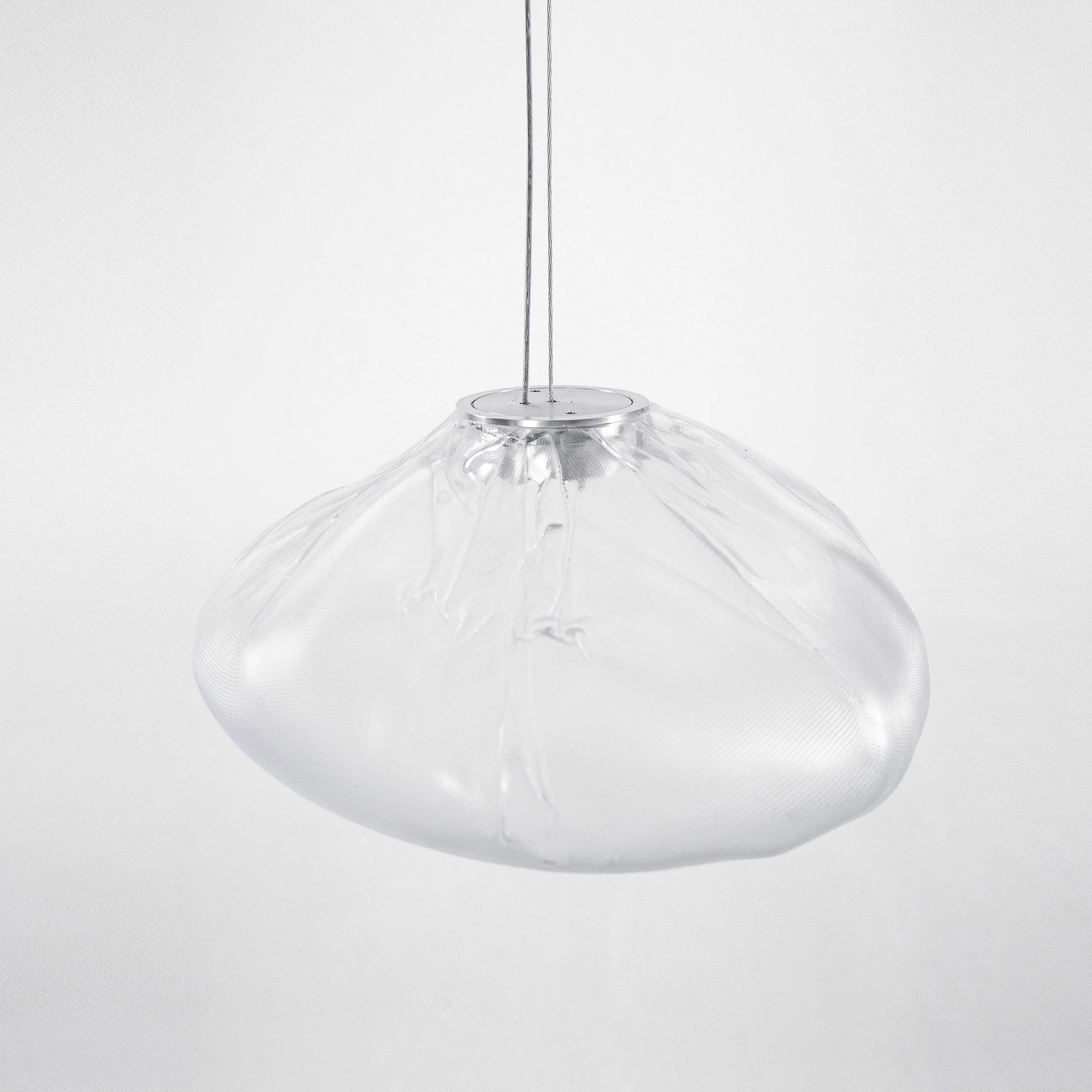 Подвесной светильник Blown Glass Mesh - 20 подвесов, круглое крепление, ∅20см, белый, стекло