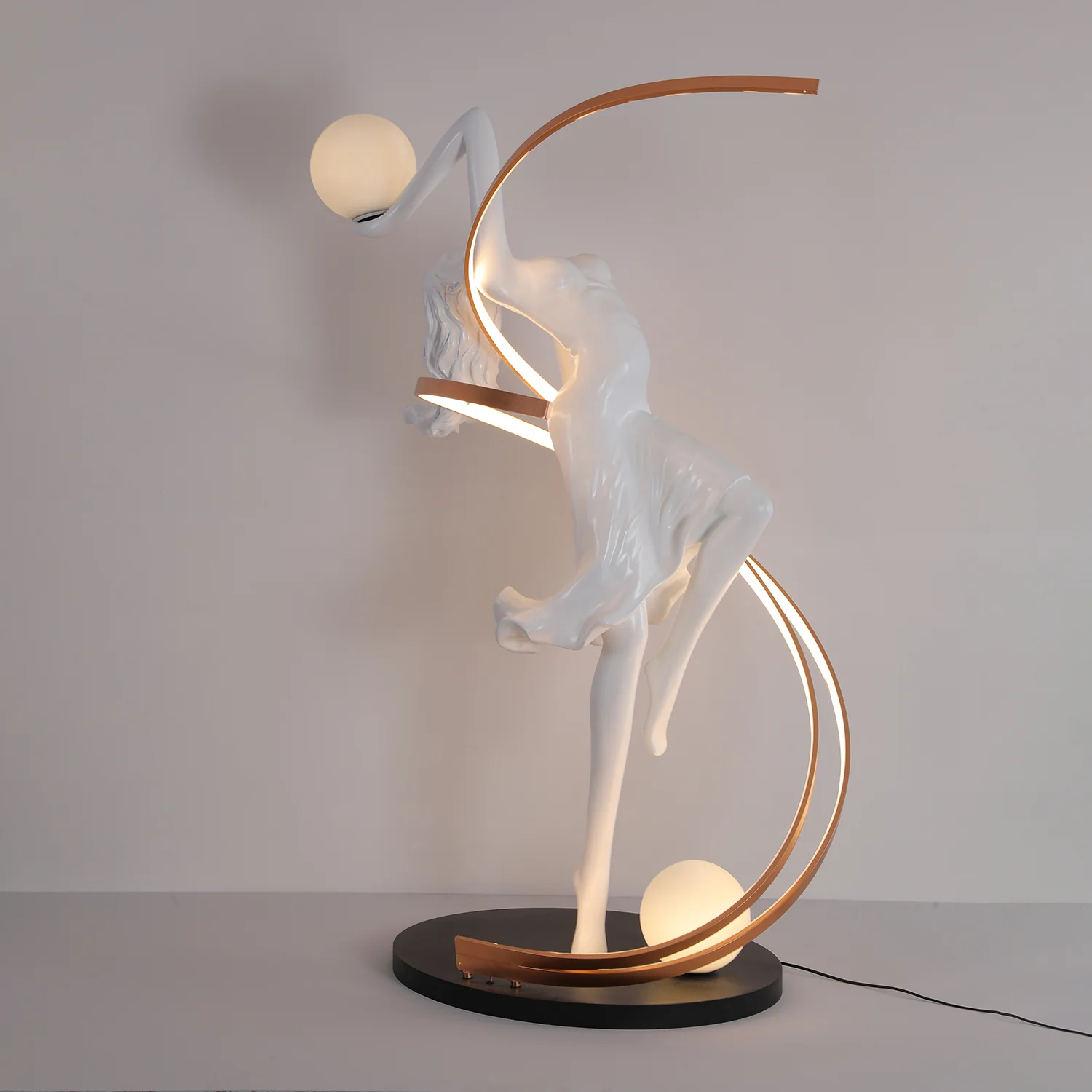 Торшер Misha Goddess Statue - ∅79см x 178см, розовый, диммер, пульт ДУ
