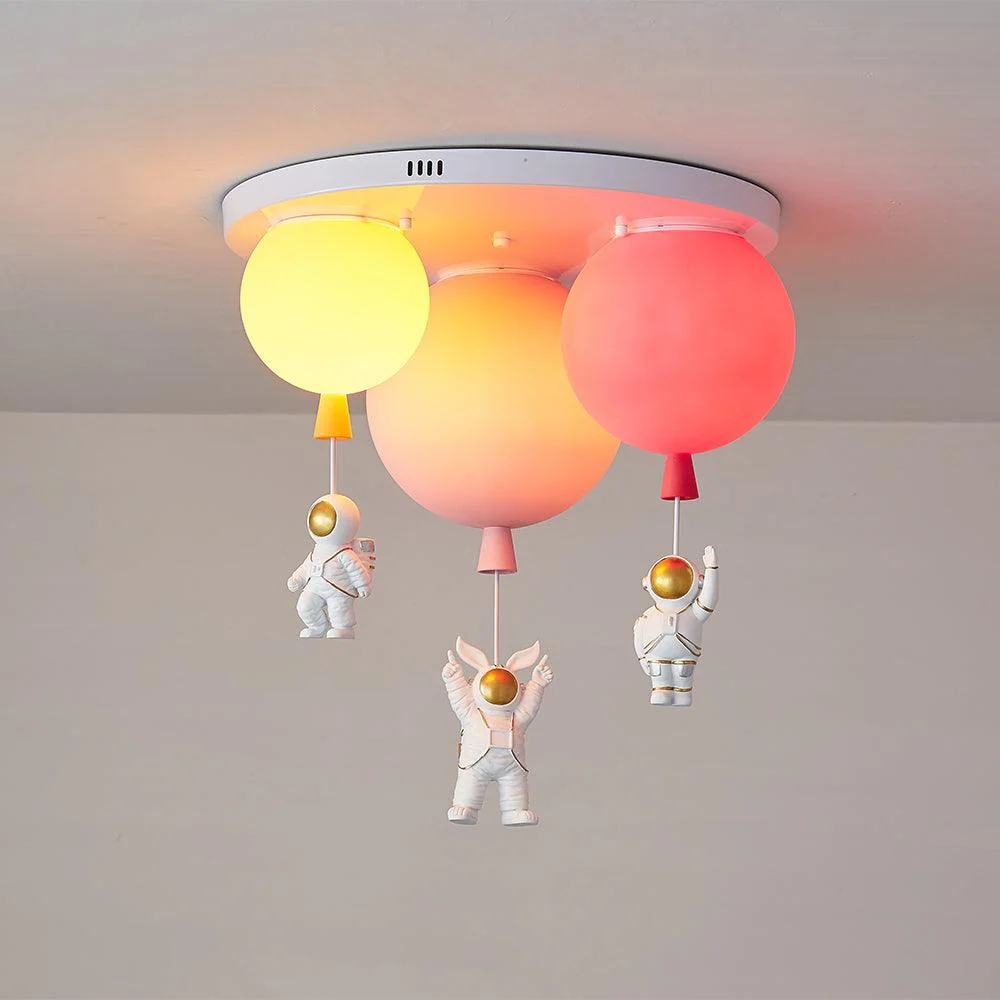 Потолочный светильник Frosted Balloon Combination - модель A, 5 источников света, ∅70см x 66см, оранжевый, красный, синий