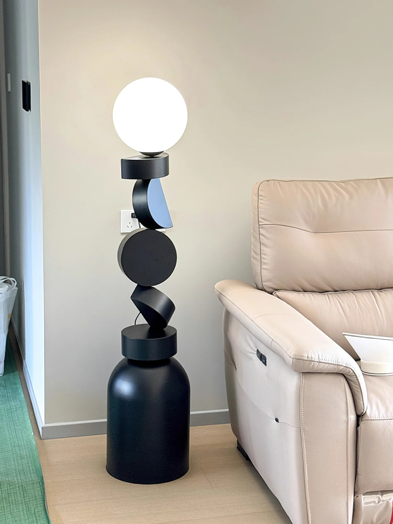 Торшер Monolith Cube - ∅30см x 140см, черный, белый