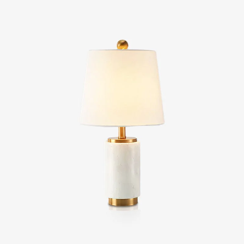 Joan Marble Table Lamp - ∅ 11″ x H 20.8″/ Dia 28cm x H 53cm / Black Marble / UK plug