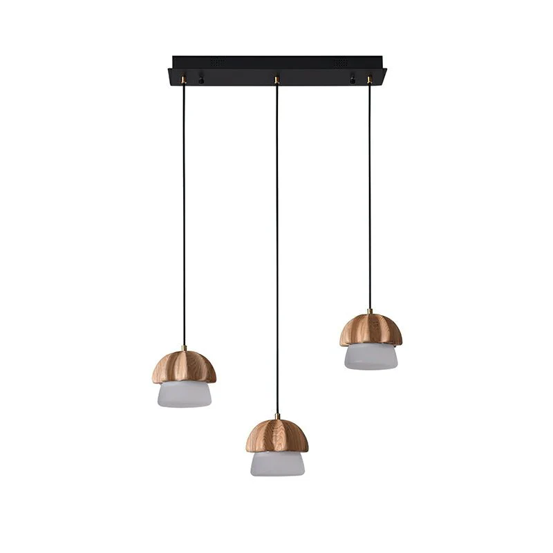 Люстра Mushroom Cluster - 1 плафон ∅12см x 13см, орех, теплый свет