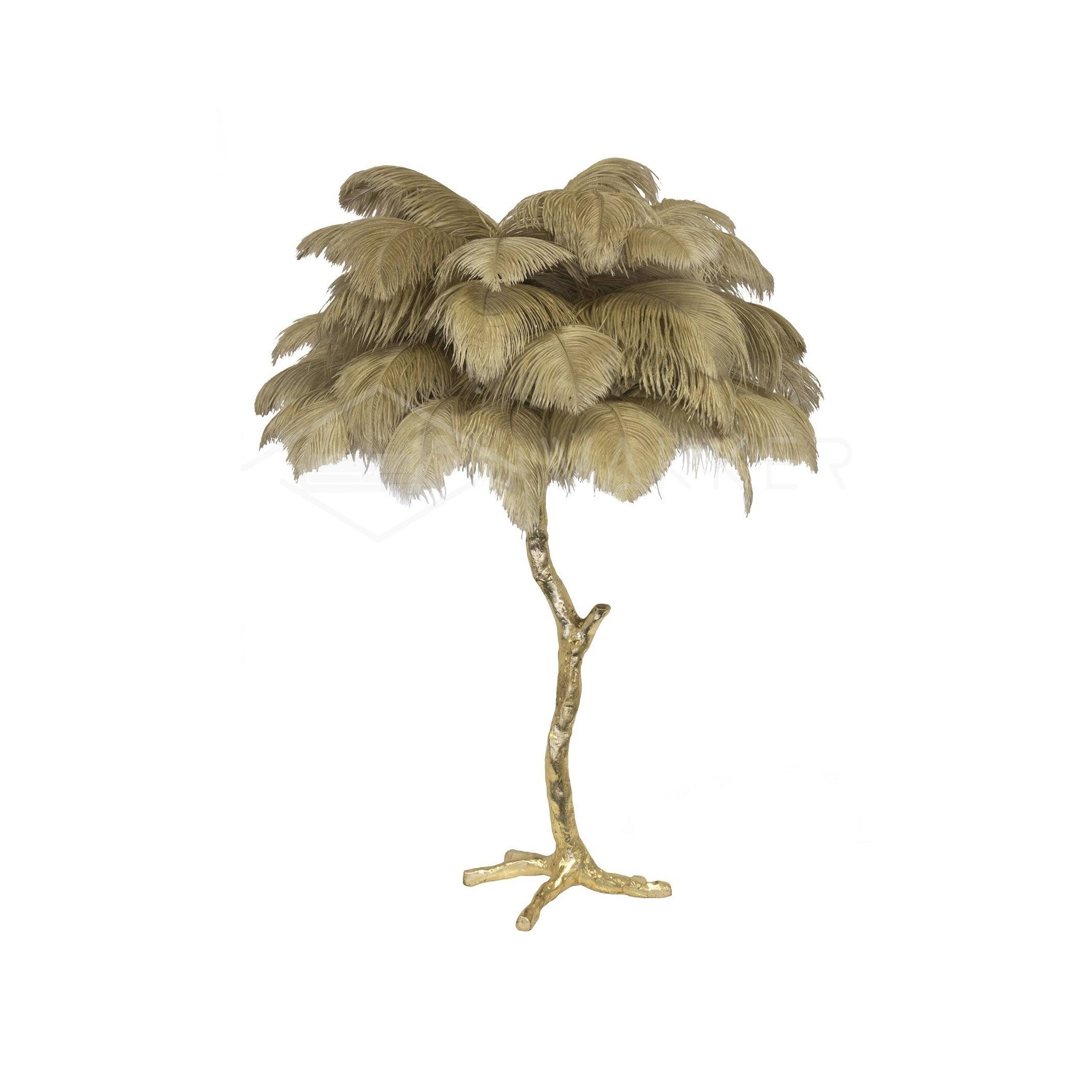 Настольный светильник Ostrich Feather - серебряный, темно-розовый