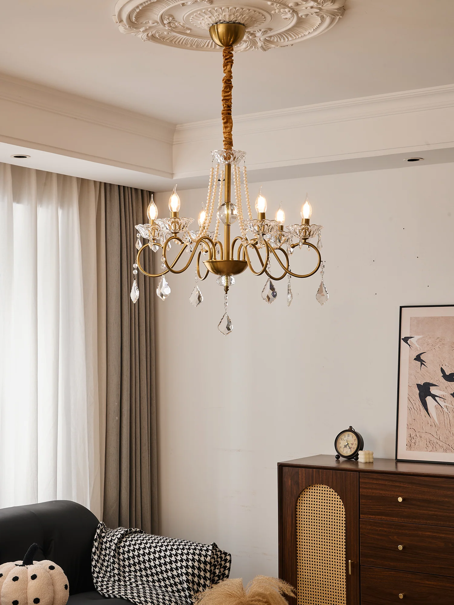 Люстра Opulent Pearl Crystal - 8 плафонов ∅75см x 56см