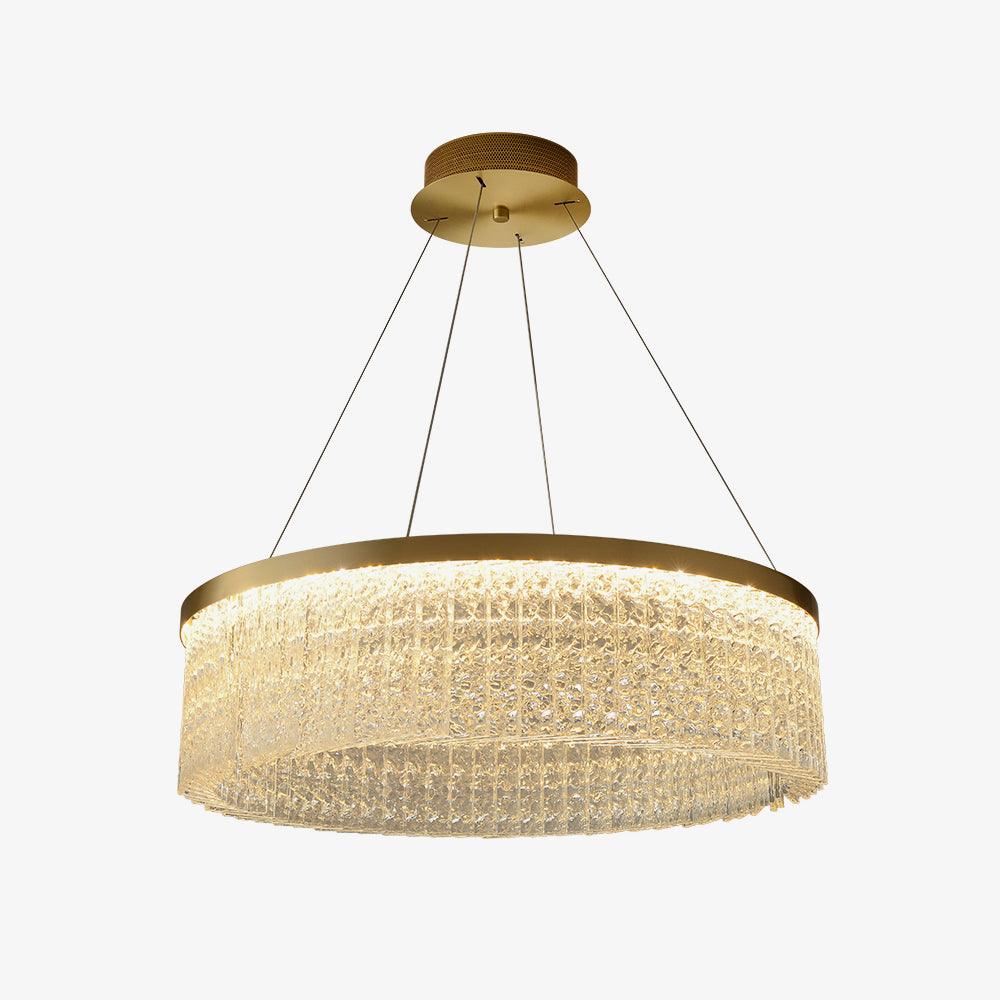 Люстра Round Halo Crystal - ∅80см x 24см, медь, прозрачный, теплый свет