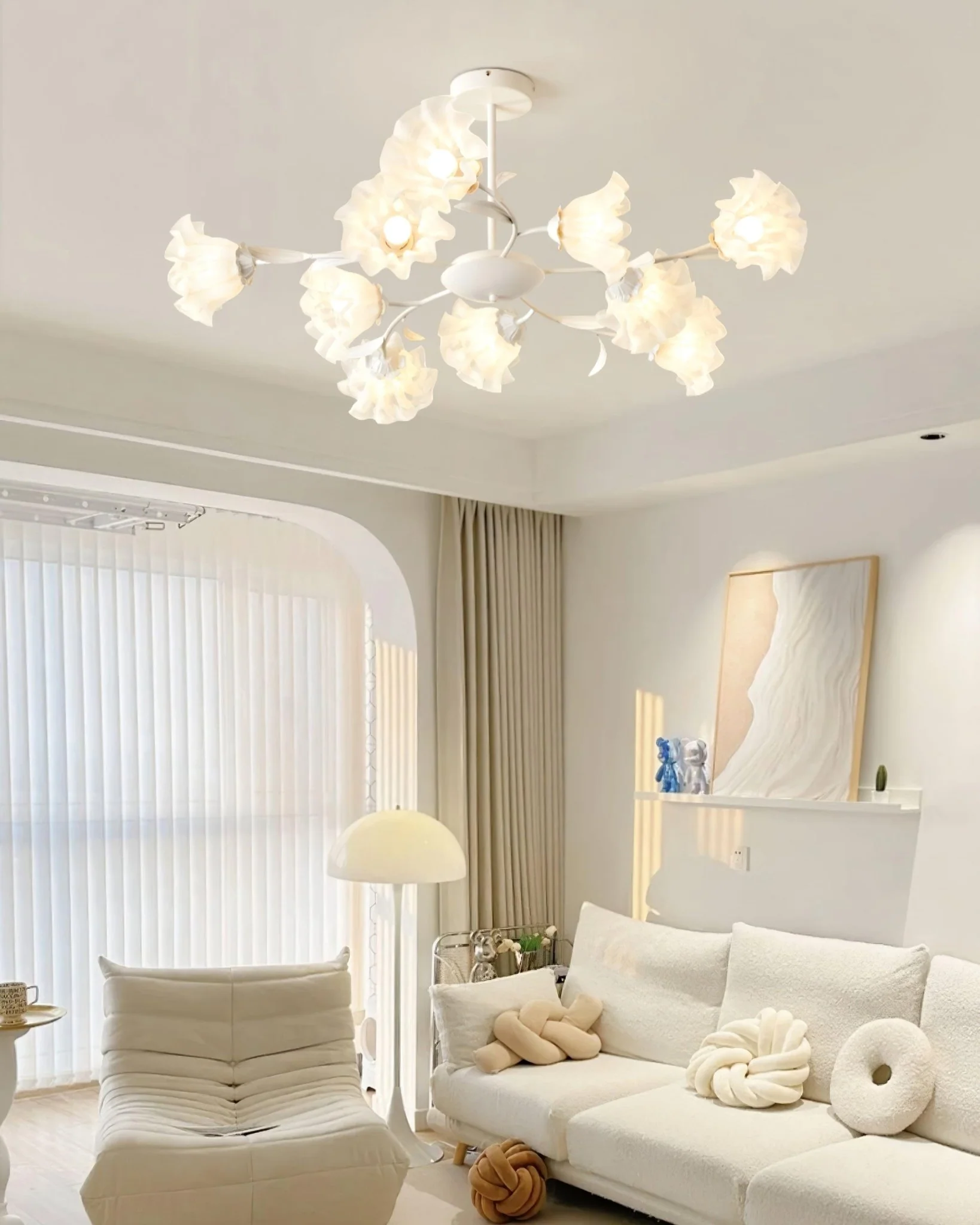 Потолочный светильник Flavian - 10 источников света ∅110см x 25см, зеленый