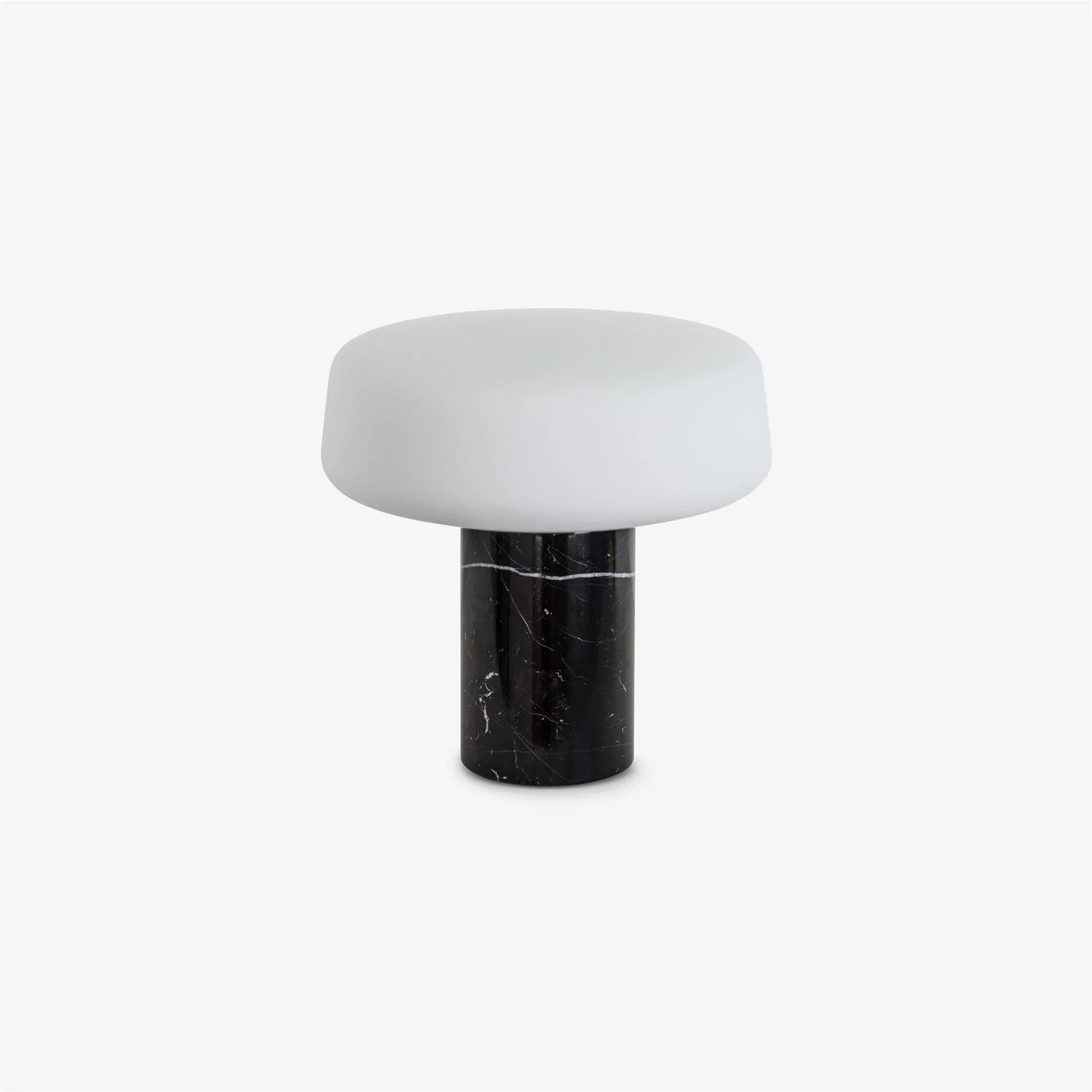 Solid Table Light - ∅ 11.8″ x H 12.5″ / Dia 30cm x H 32cm / White Marble +White / UK plug