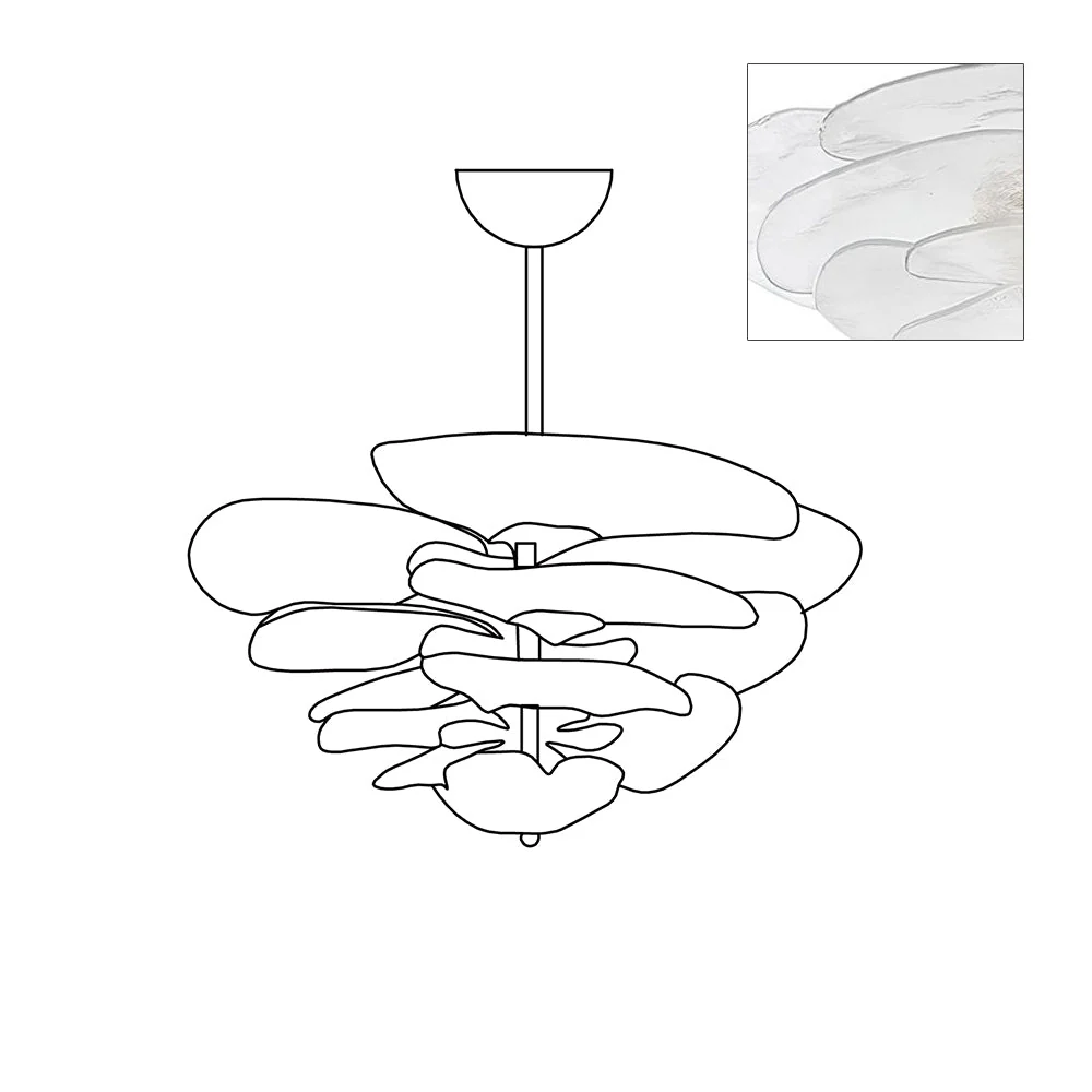 Люстра Petals Gold Murano - 4 яруса ∅67см x 29см, янтарь, золотой