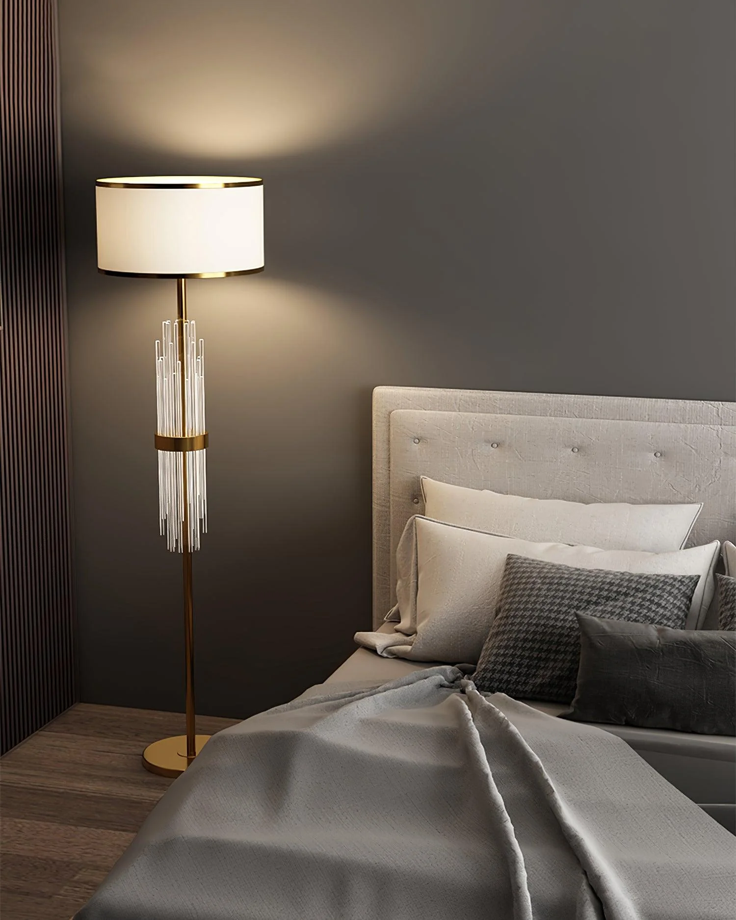 Alston Floor Lamp - ∅ 13.8″ x H 57.1″ / Dia 35cm x H 145m / Gold / AU plug