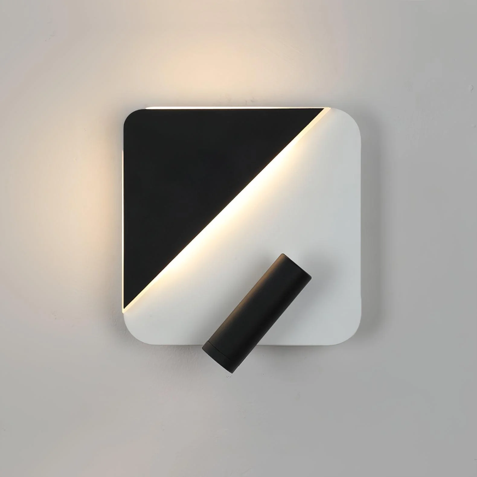 Kneeland Rotatable Wall Lamp - Set of 2 ∅ 7.1″ x H 7.1″ / Black+White / Warm Light