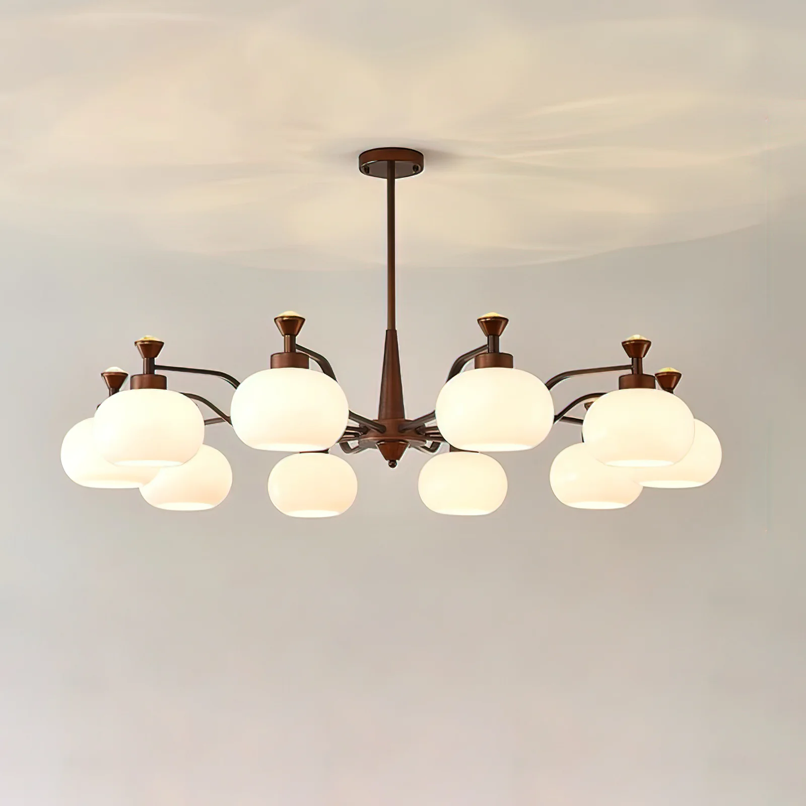 Люстра Globe Spotlight - 6 плафонов ∅80см x 55см, коричневый, белый