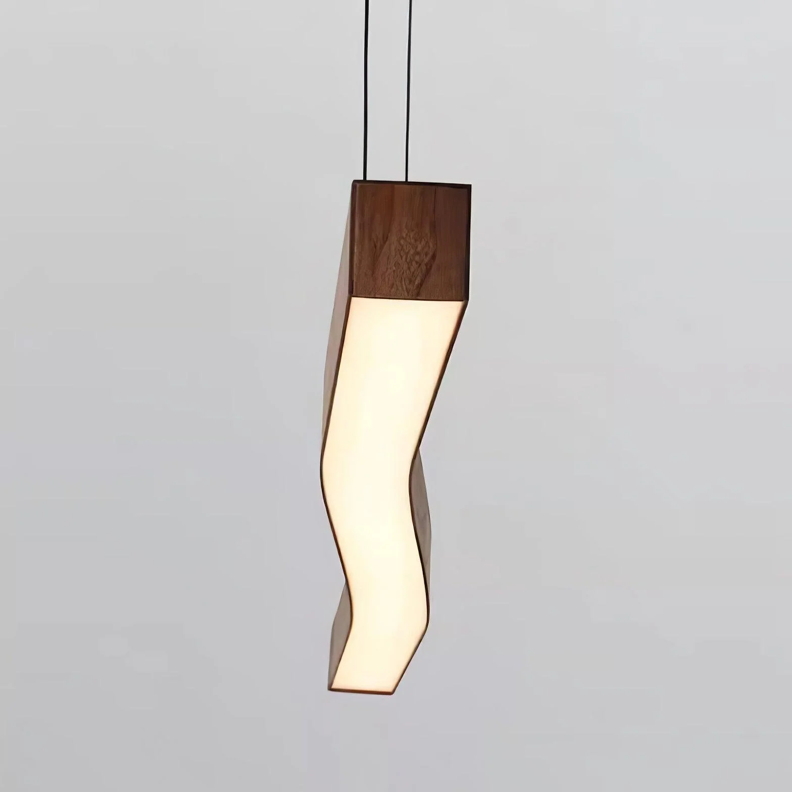 Подвесной светильник Camur Linear - ∅100см х 150см, черный, темное дерево, теплый свет