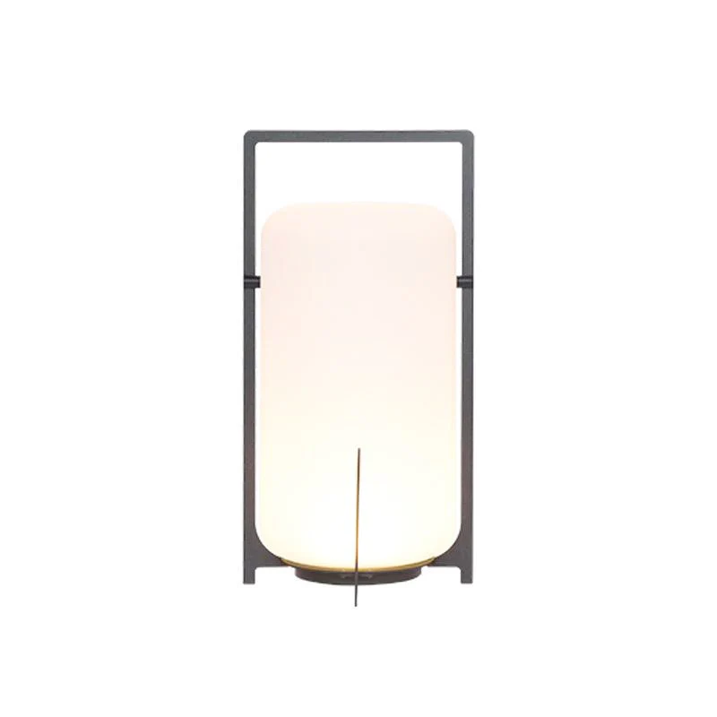 Настольный светильник Steel Twilight Lantern - ∅20см x 38см, серебряный серый, нержавеющая сталь, теплый свет, USB-разъем