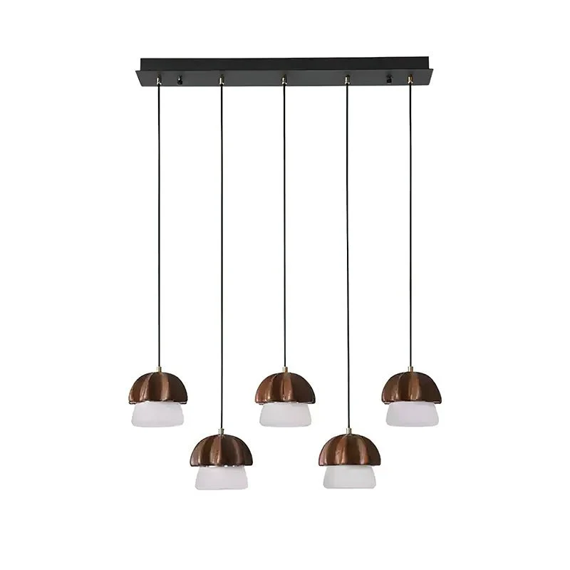 Люстра Mushroom Cluster - 1 плафон ∅12см x 13см, орех, теплый свет