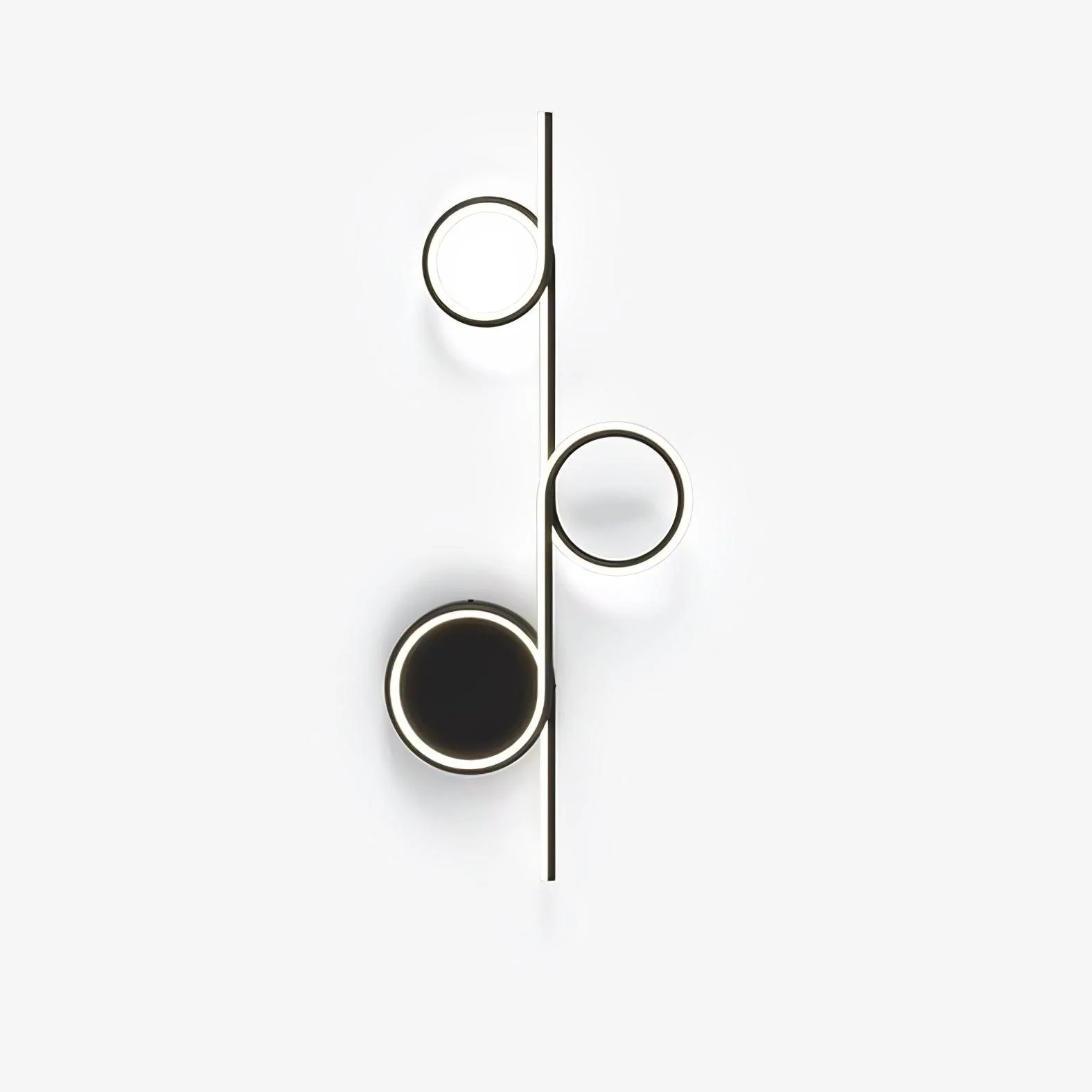 Rhythmic Line Wall Light - 1 ring ∅ 23.6″ x H 7.1″ / Dia 60cm x H 18cm Set of 2 / Black / Three-Color Changing Light