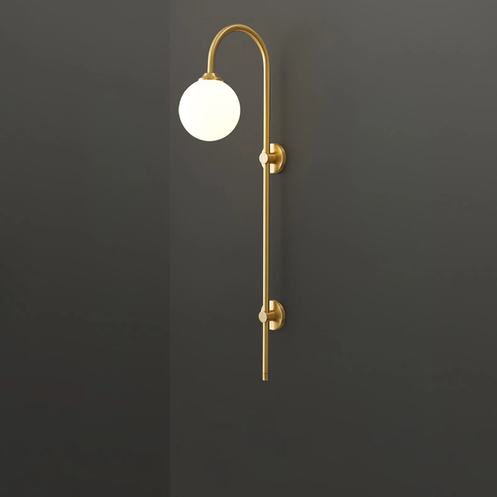 Настенный светильник Globe Brass - ∅15см x 120см, золотой, белый