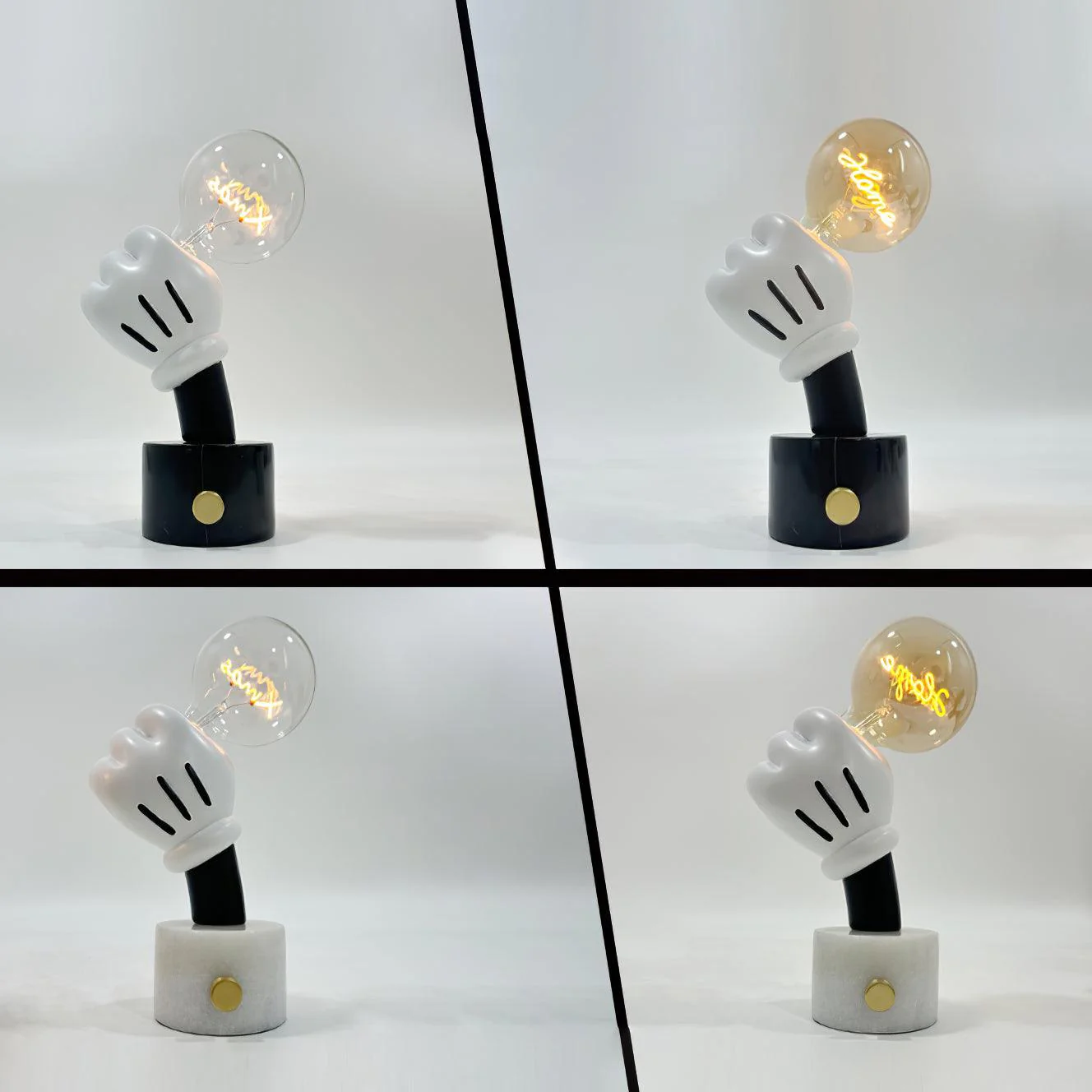 Настольный светильник Very Nice Table Lamp - модель B ∅23см х 38см, белый мрамор, прозрачный