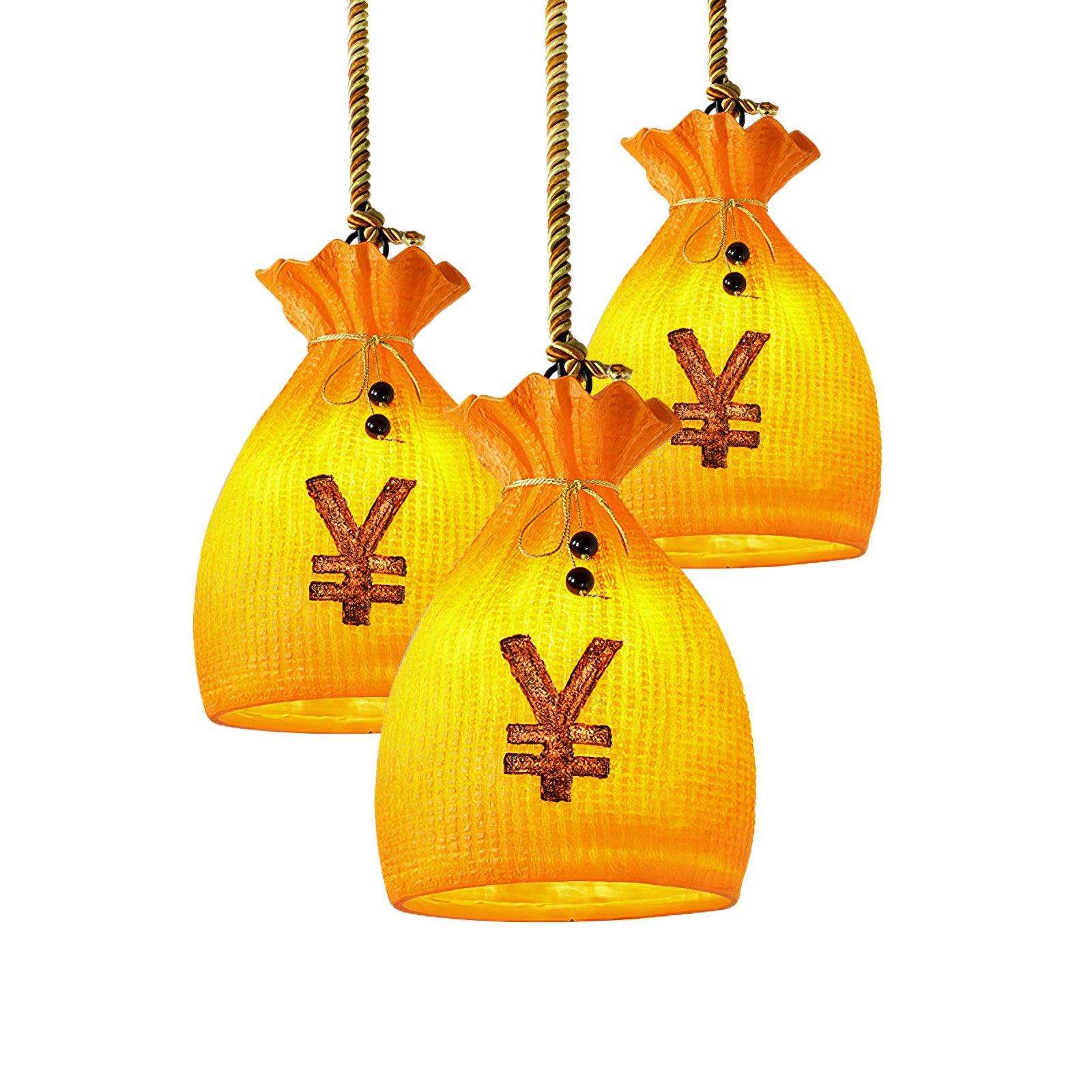 Подвесной светильник Prosperity Pouch Resin - ∅23см x 31см, оранжевый